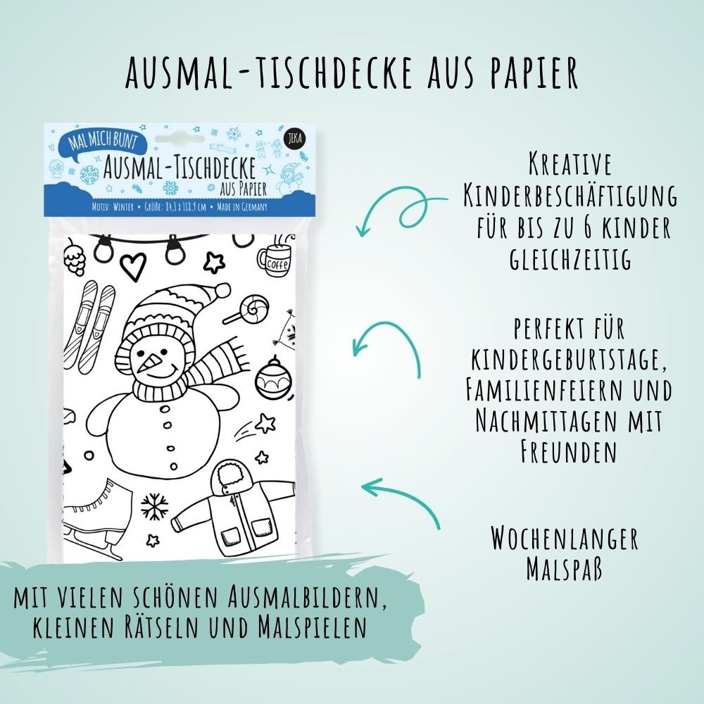 Ausmal - Tischdecke aus Papier "Winter" Jeka - malmichbunt.de