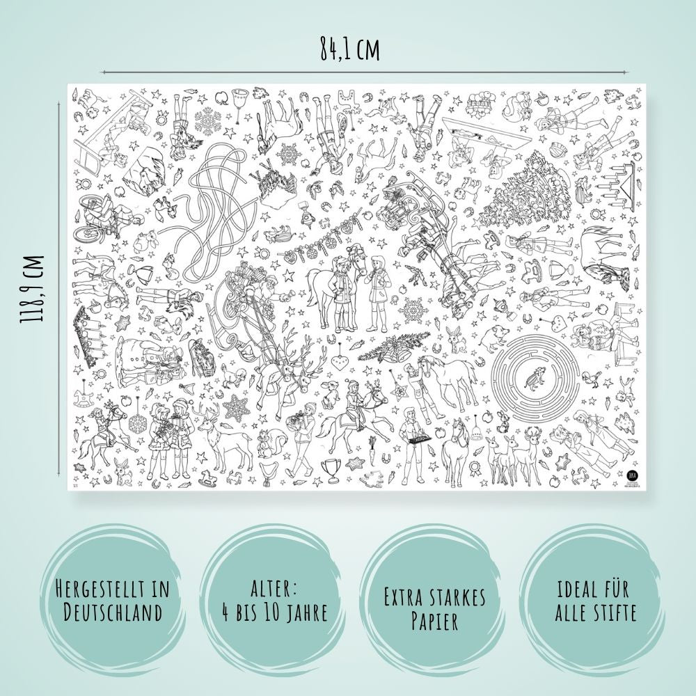 Ausmal - Tischdecke Bibi & Tina Weihnachten Jeka - malmichbunt.de