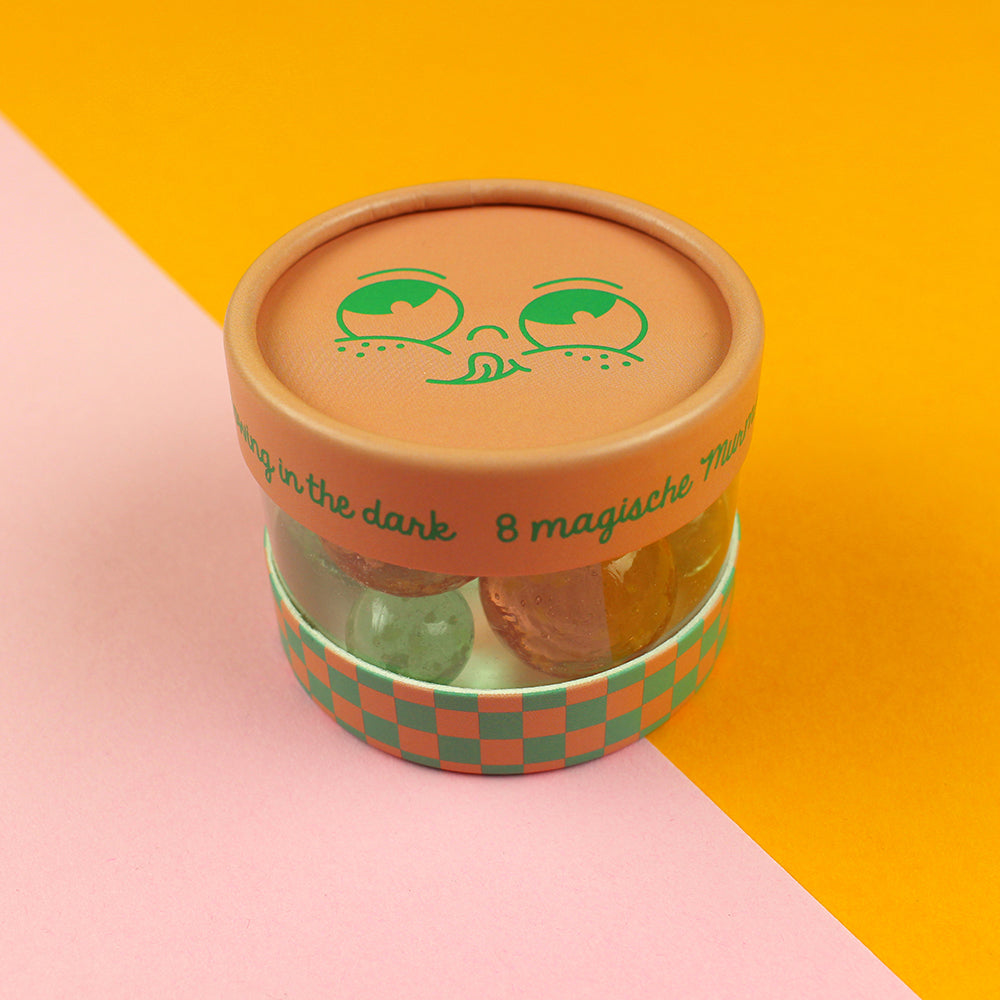 Ava & Yves Magische Murmeln - Glow in the Dark Rosa/ Mint