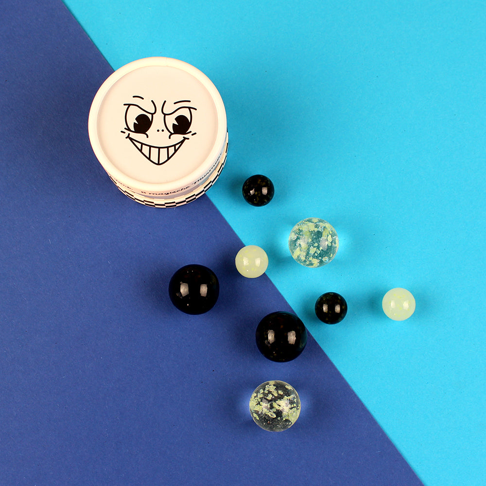 Ava & Yves Magische Murmeln - Glow in the Dark Schwarz/ Weiss