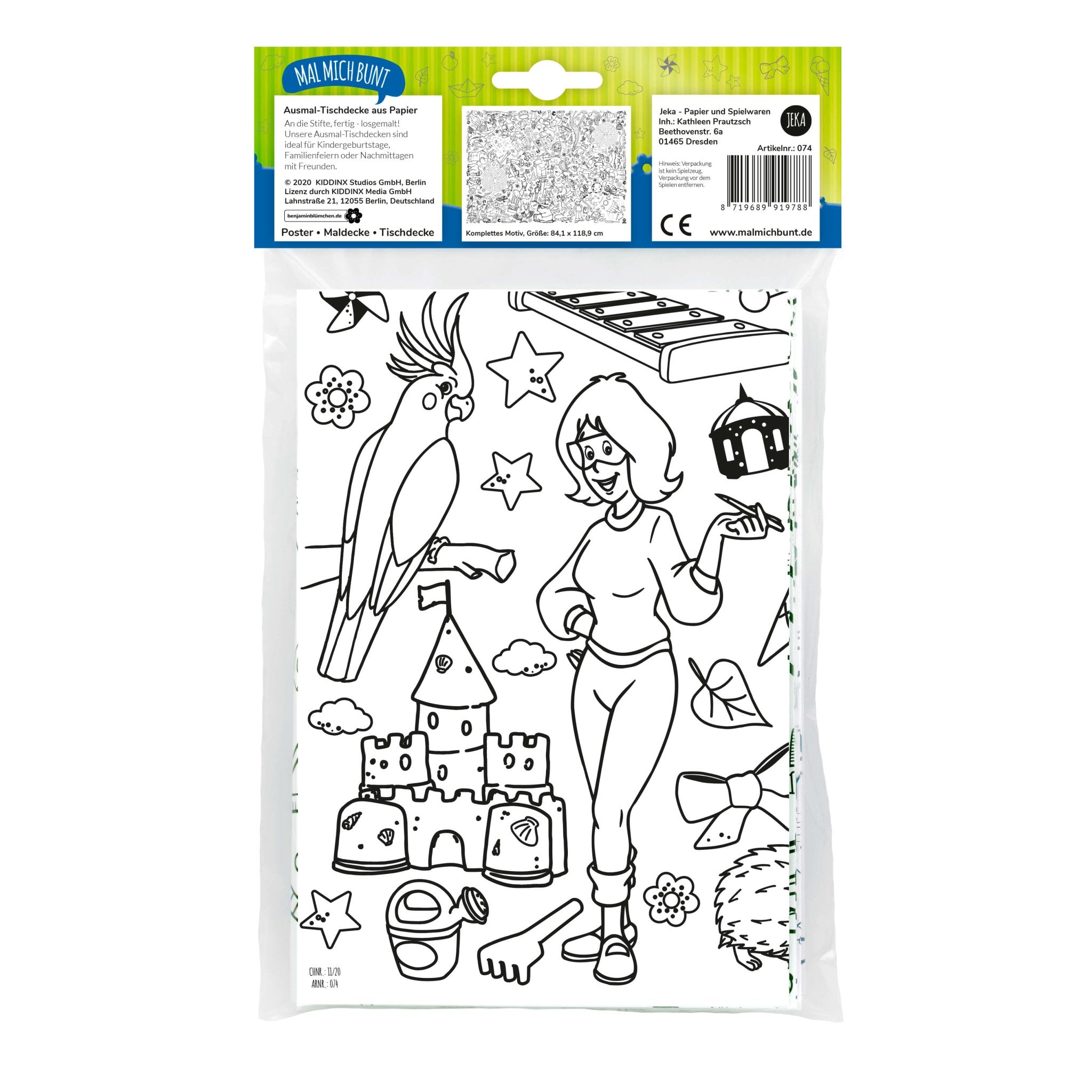 B - Ware Ausmal - Tischdecke "Benjamin Blümchen" Jeka - malmichbunt.de
