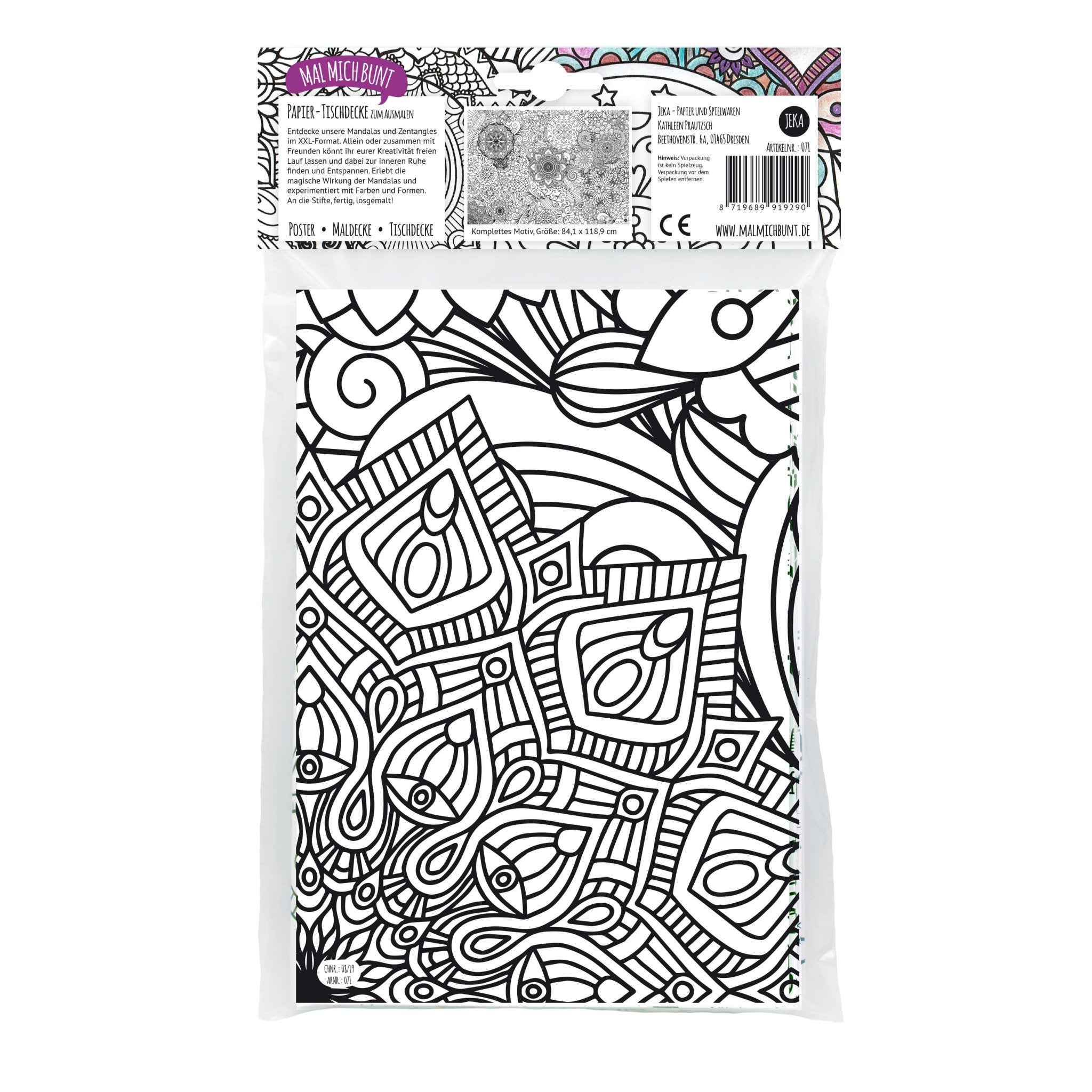B - Ware Ausmal - Tischdecke "Mandala" Jeka - malmichbunt.de