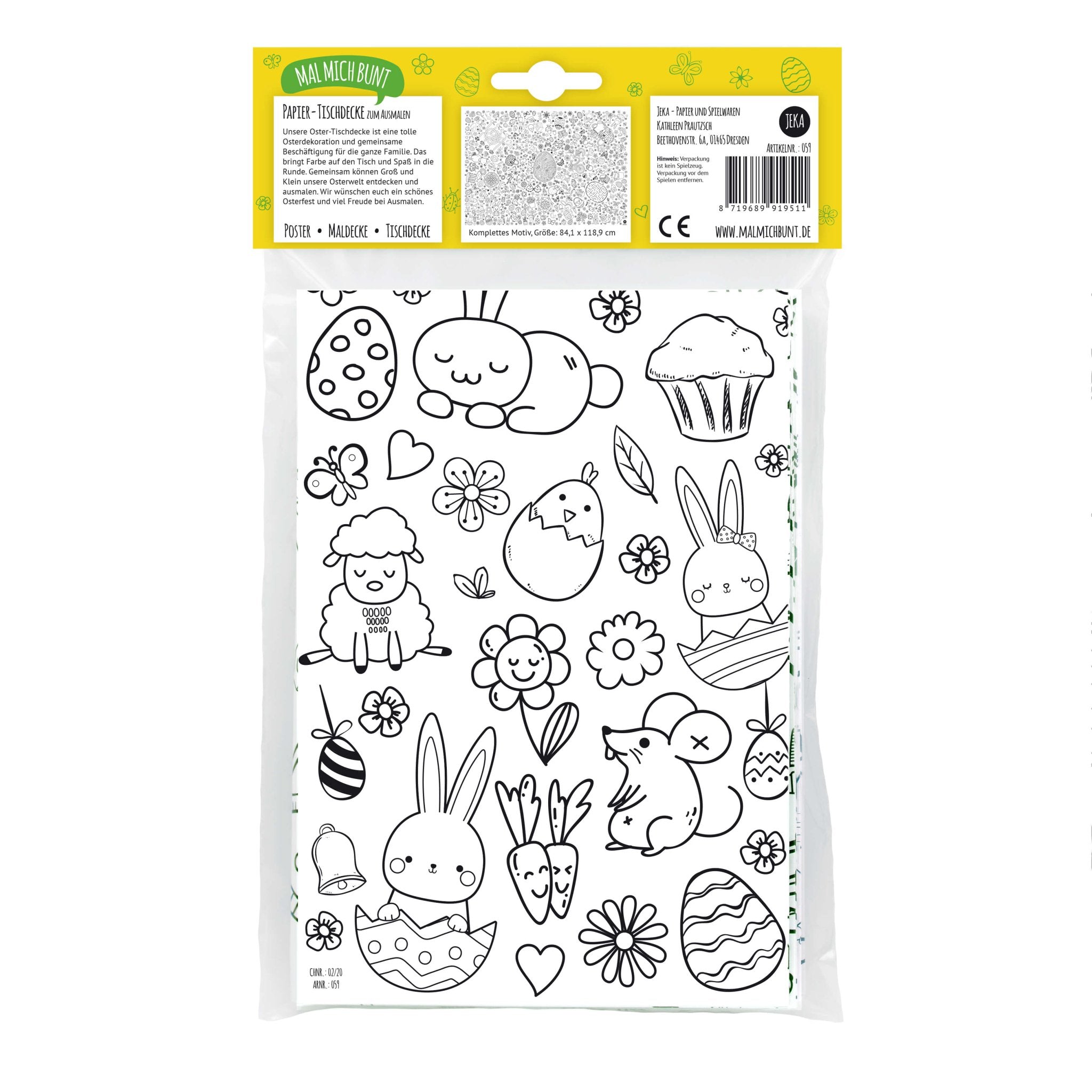 B - Ware Ausmal - Tischdecke "Ostern" Jeka - malmichbunt.de