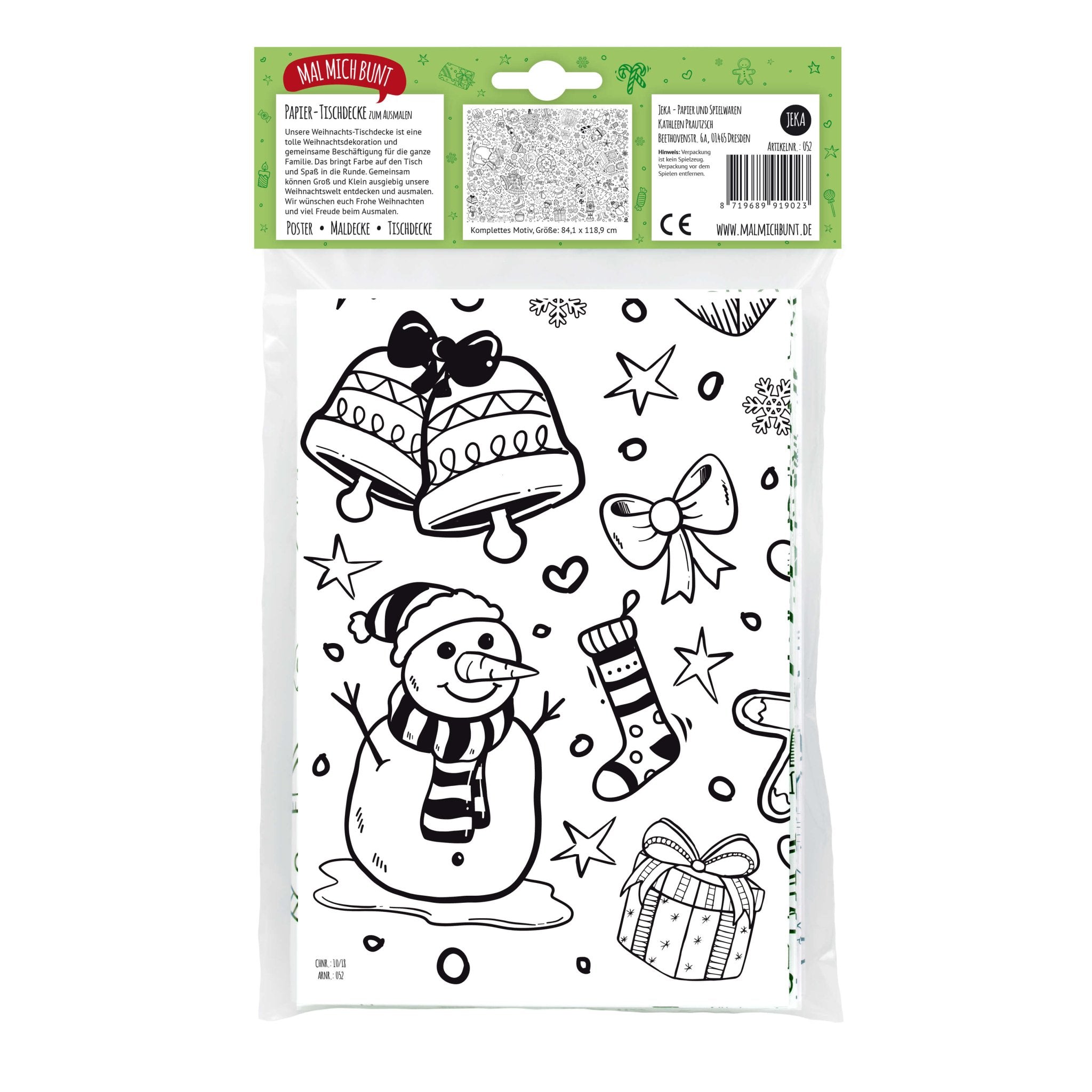 B - Ware Ausmal - Tischdecke “Weihnachten” Jeka - malmichbunt.de