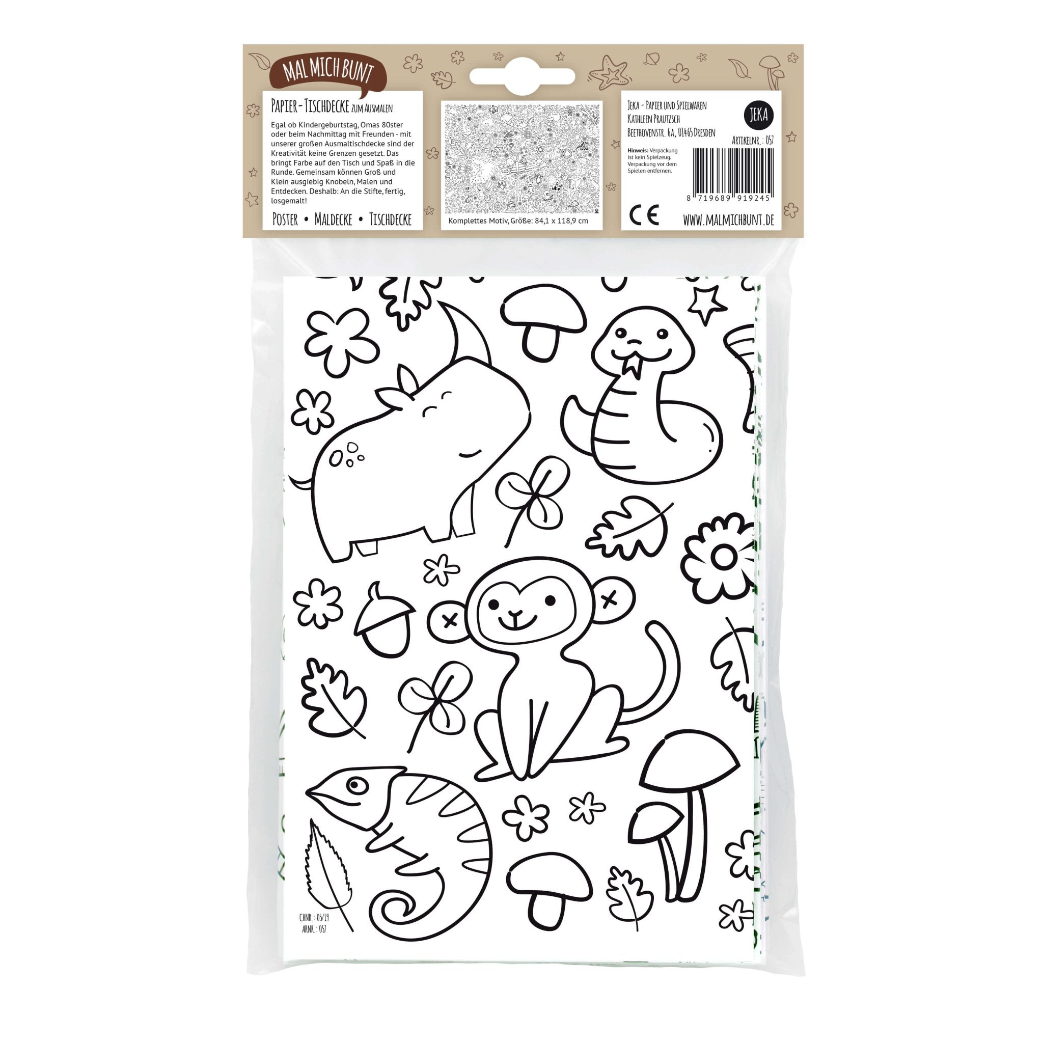 B - Ware Ausmal - Tischdecke "Zoo & Natur" Jeka - malmichbunt.de