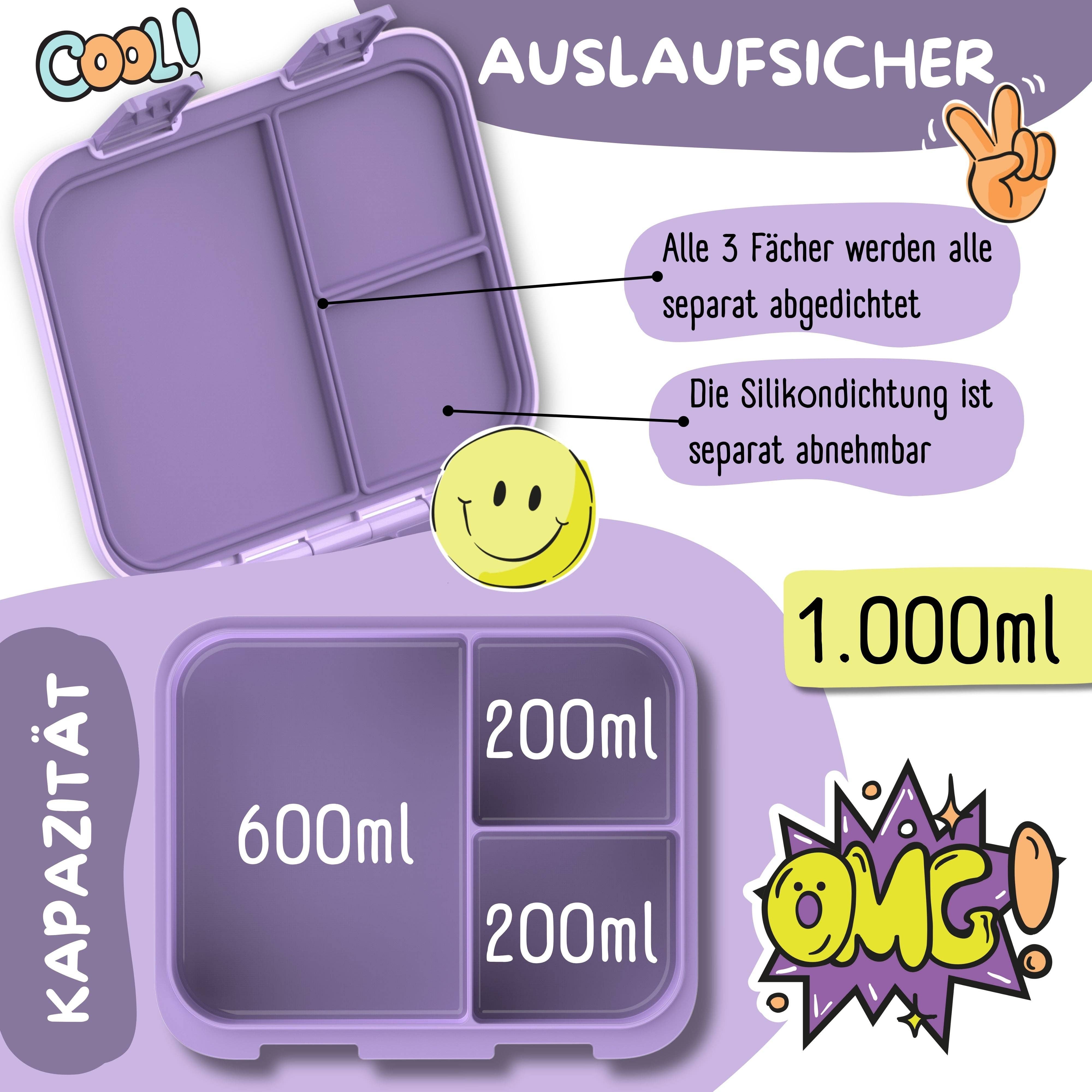 BEARFOOT Bento Box COMPACT - lila: 1.000ml