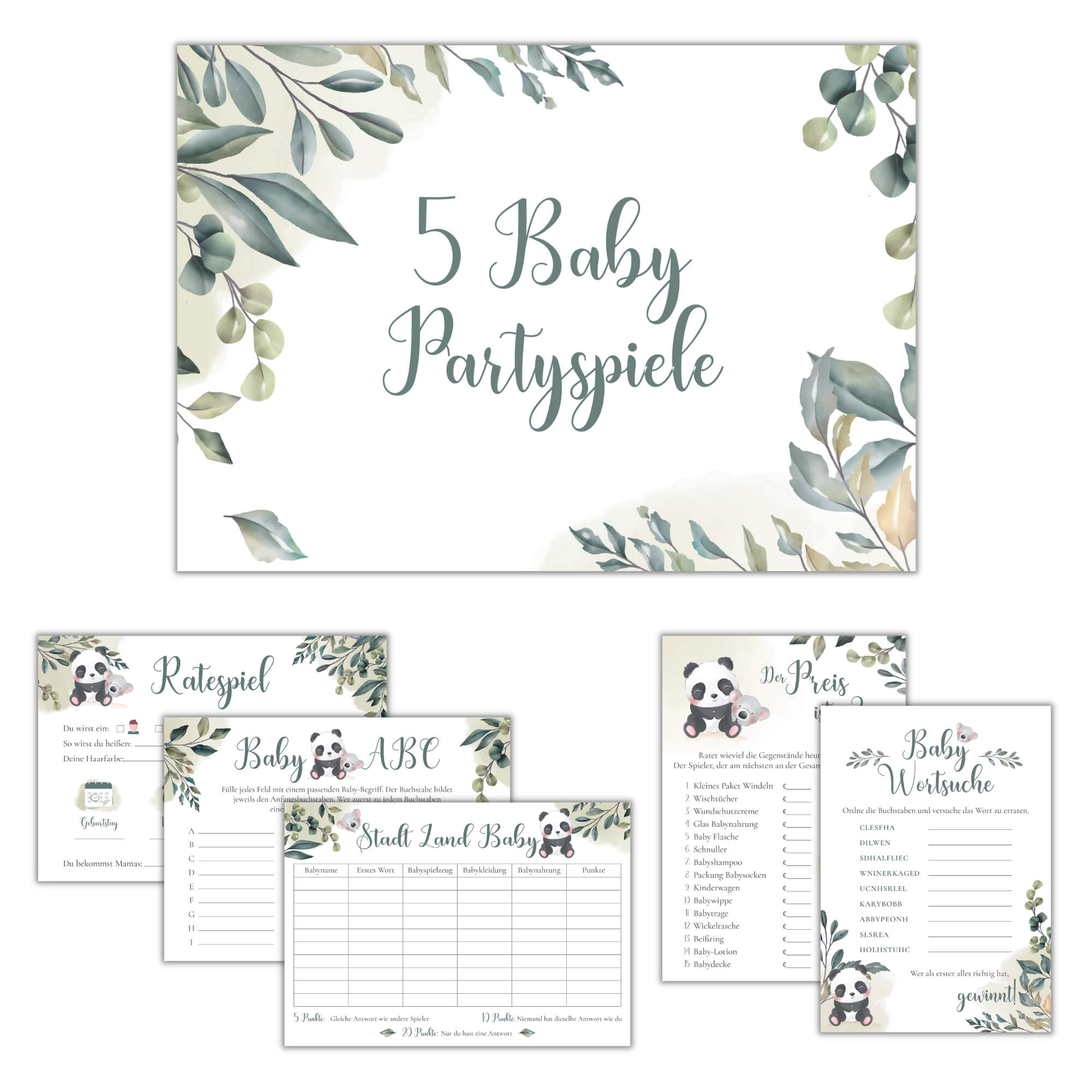 Babyparty Spiele - Set Koala Jeka - malmichbunt.de