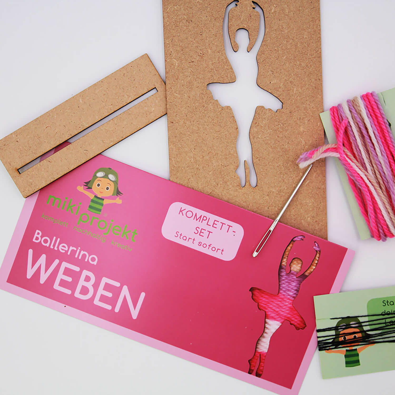 Bastelset Ballerina - Weben für Kinder Mikiprojekt - malmichbunt.de