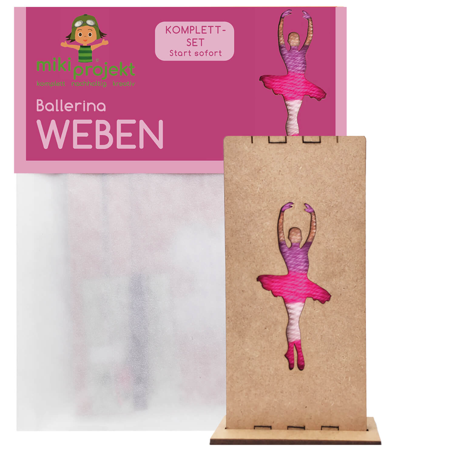 Bastelset Ballerina - Weben für Kinder Mikiprojekt - malmichbunt.de