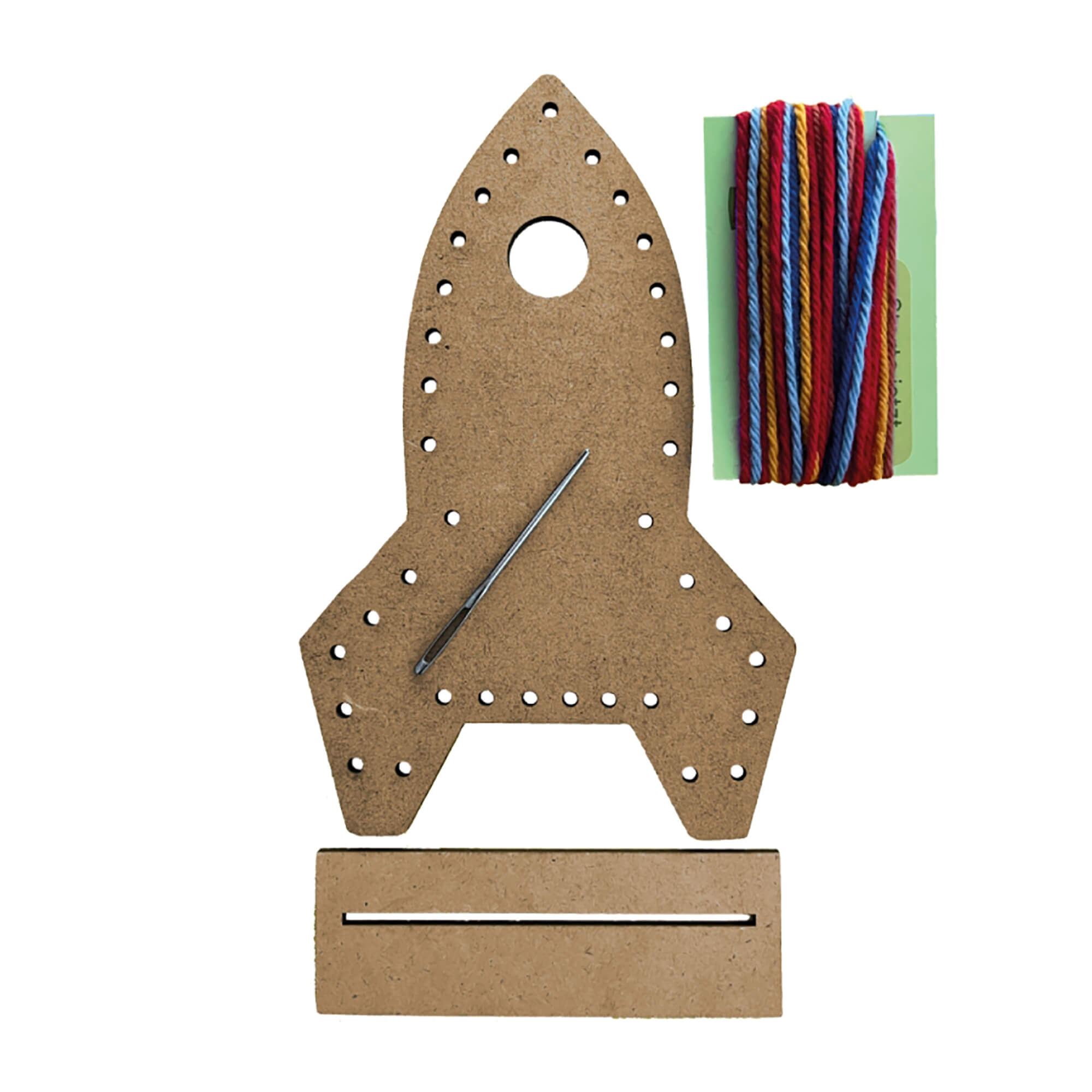 Bastelset Rakete - Sticken für Kinder Mikiprojekt - malmichbunt.de