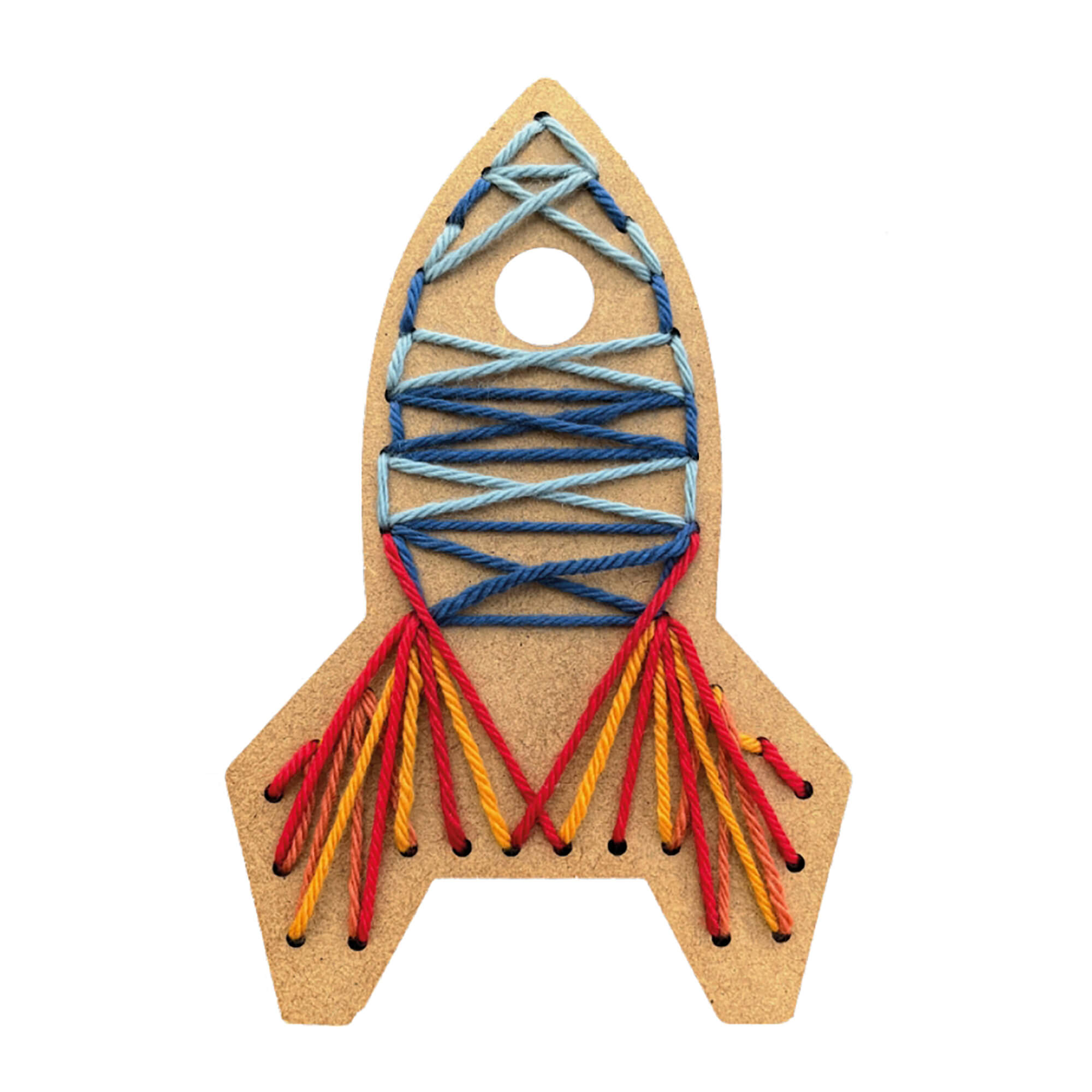 Bastelset Rakete - Sticken für Kinder Mikiprojekt - malmichbunt.de