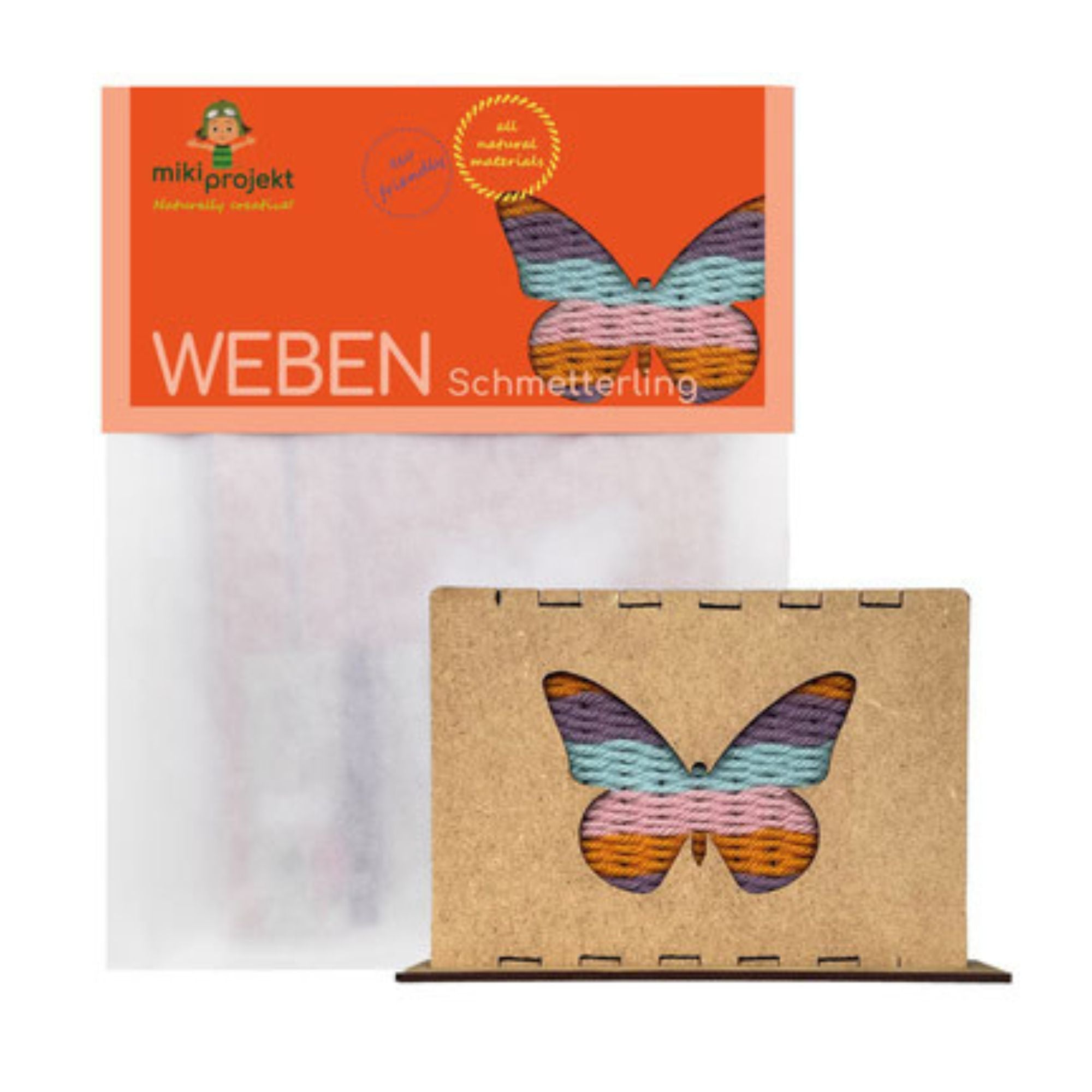 Bastelset Schmetterling - Weben für Kinder Mikiprojekt - malmichbunt.de
