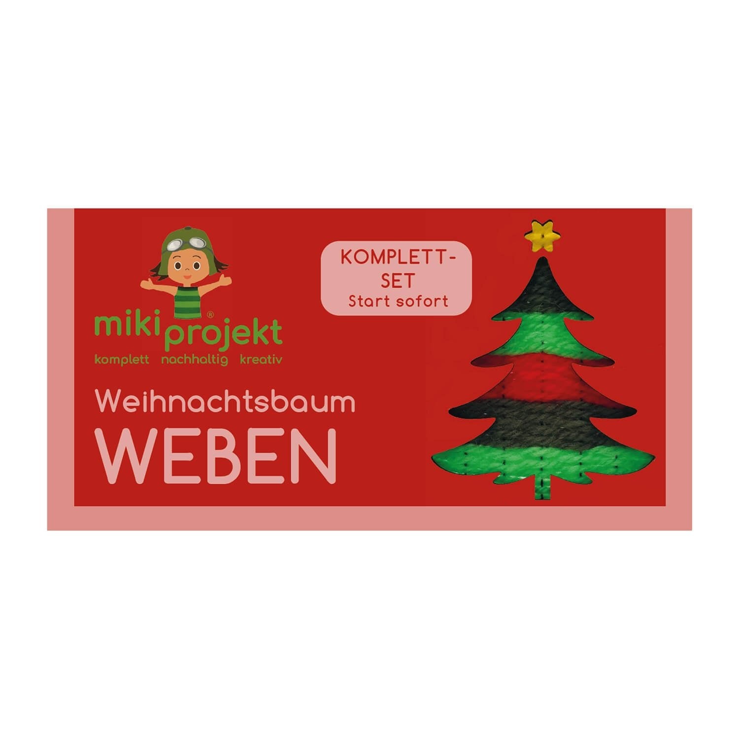 Bastelset Weihnachsbaum - Weben für Kinder Mikiprojekt - malmichbunt.de