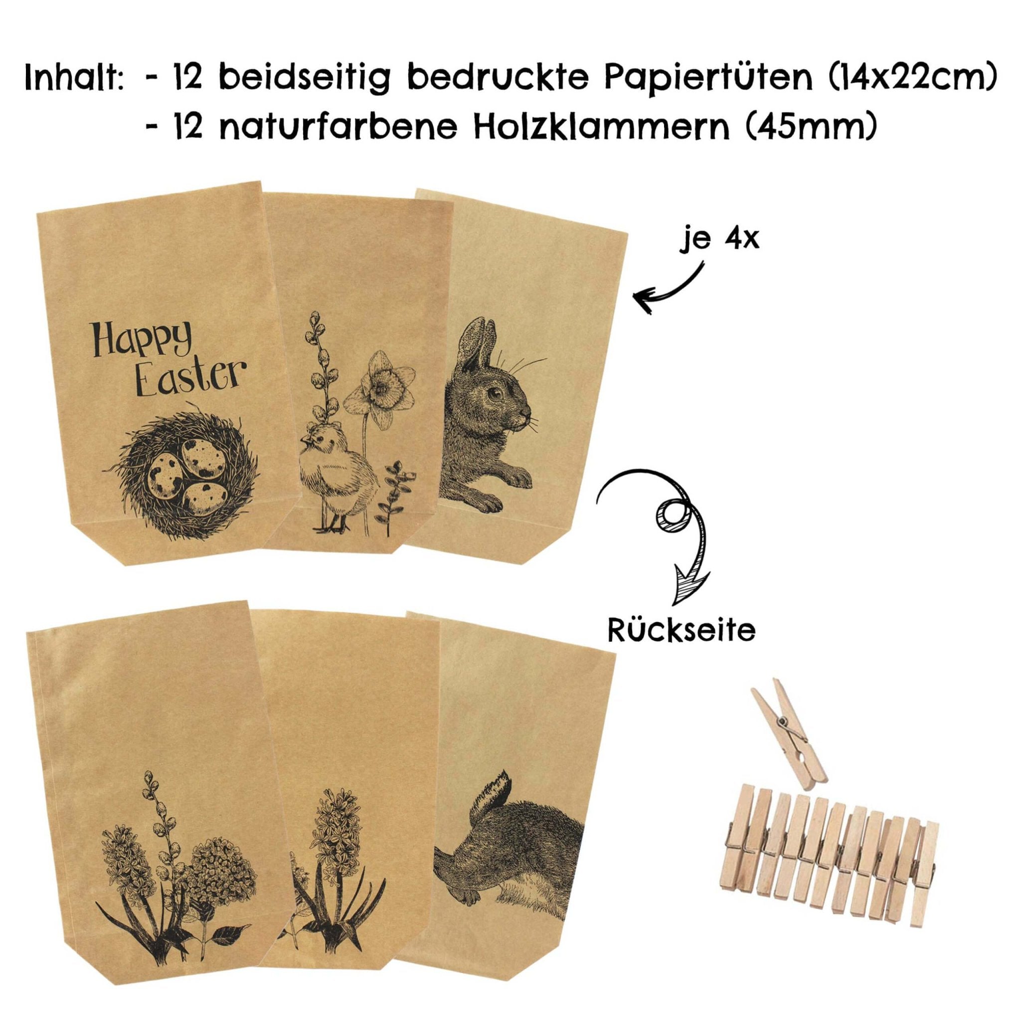 Bedruckte Geschenktüten Ostern Papierdrachen - malmichbunt.de