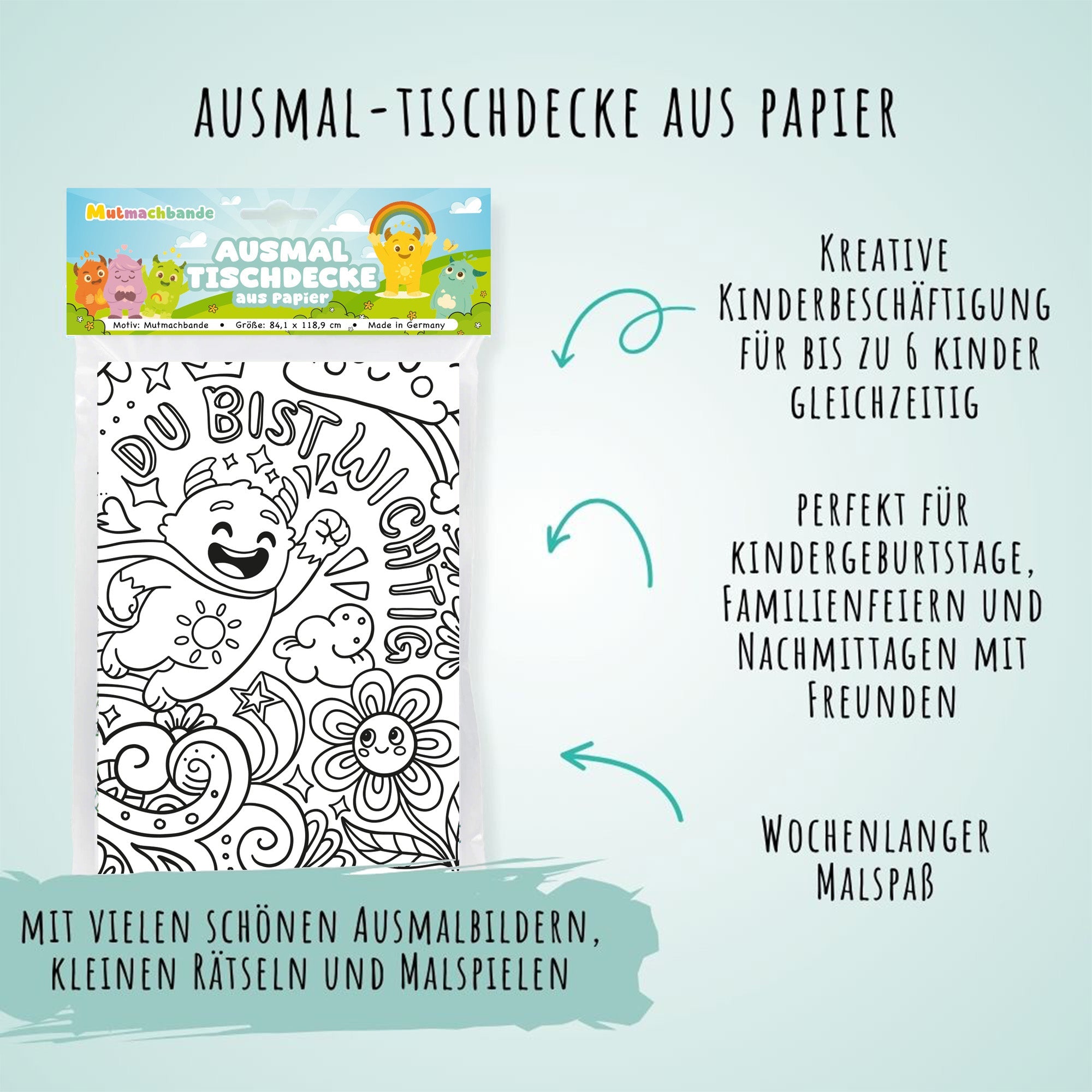Bestseller - Bundle 3 Ausmal - Tischdecken aus Papier Jeka - malmichbunt.de