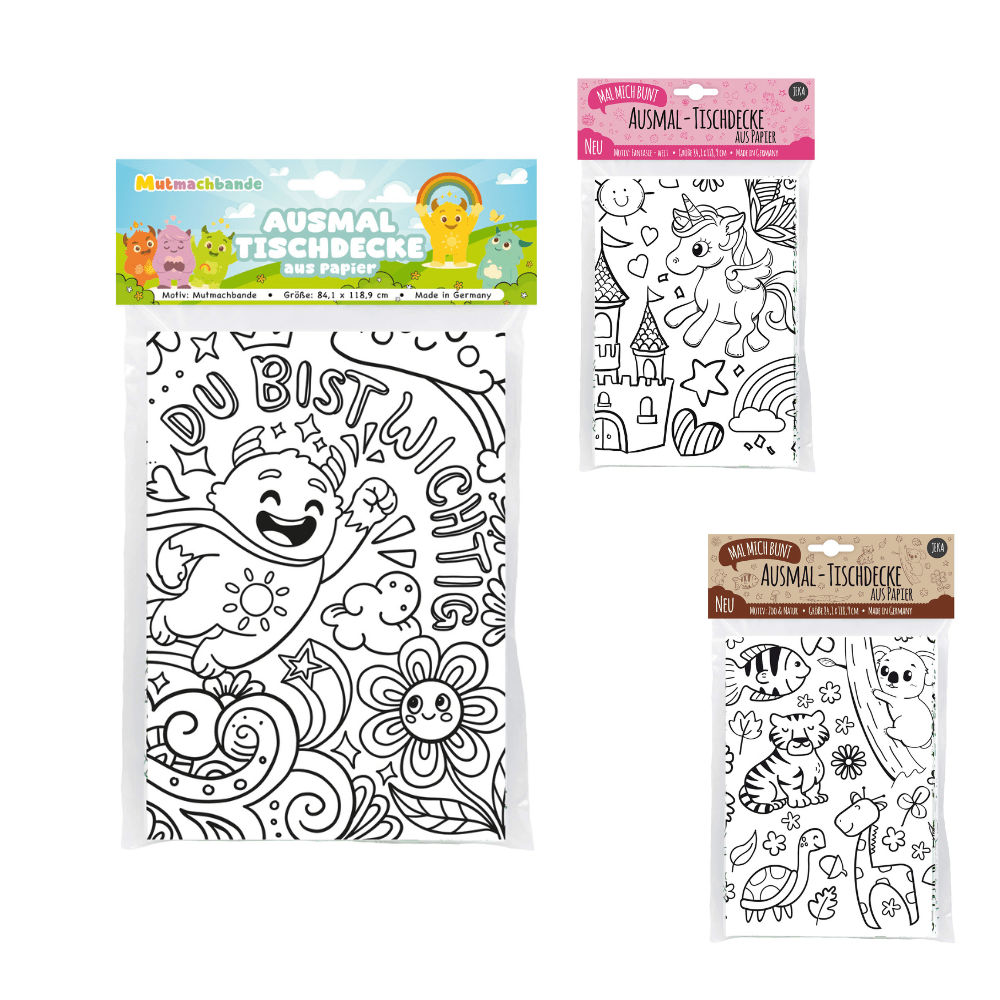 Bestseller - Bundle 3 Ausmal - Tischdecken aus Papier Jeka - malmichbunt.de