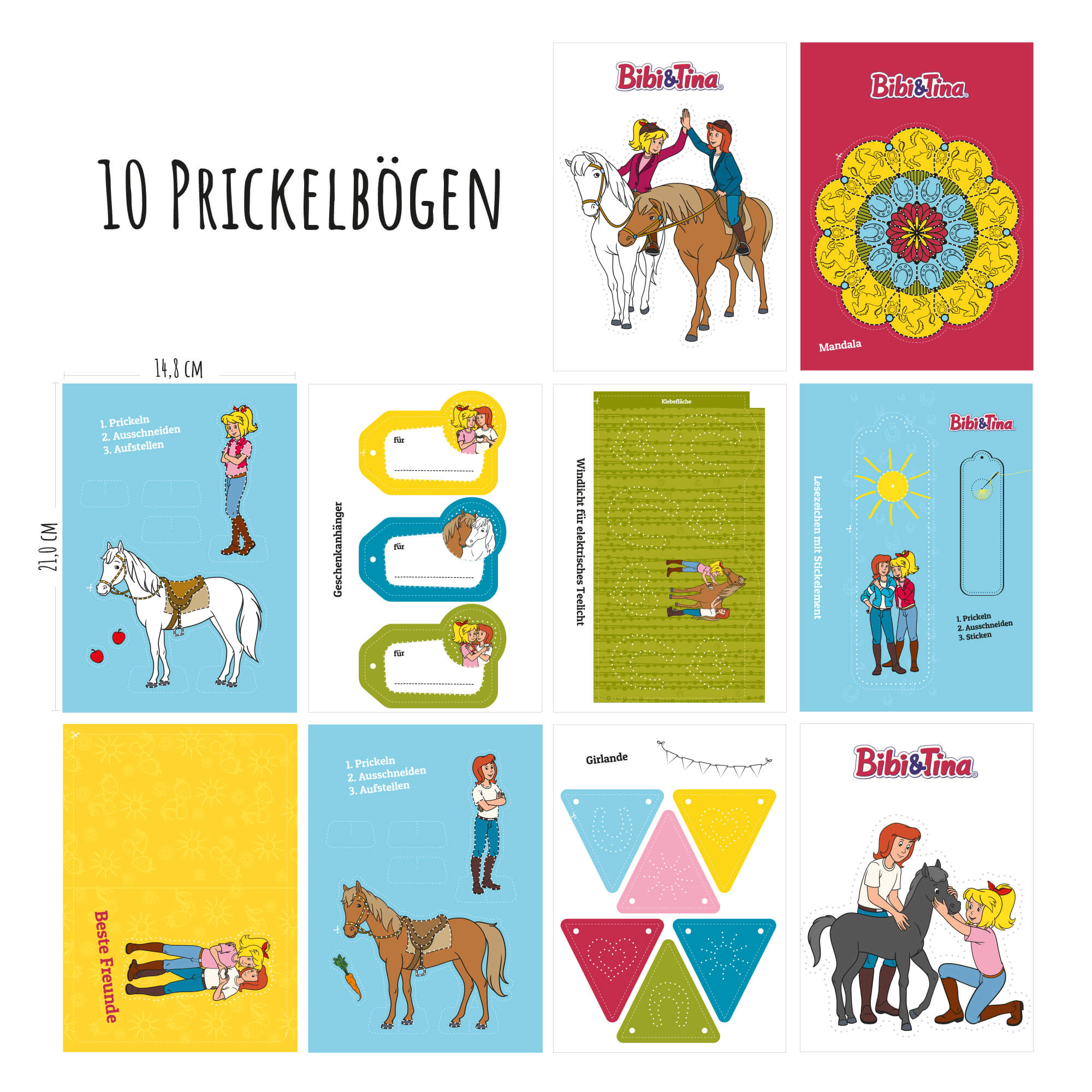 Bibi & Tina 10 Prickelmotive zum Basteln Jeka - malmichbunt.de