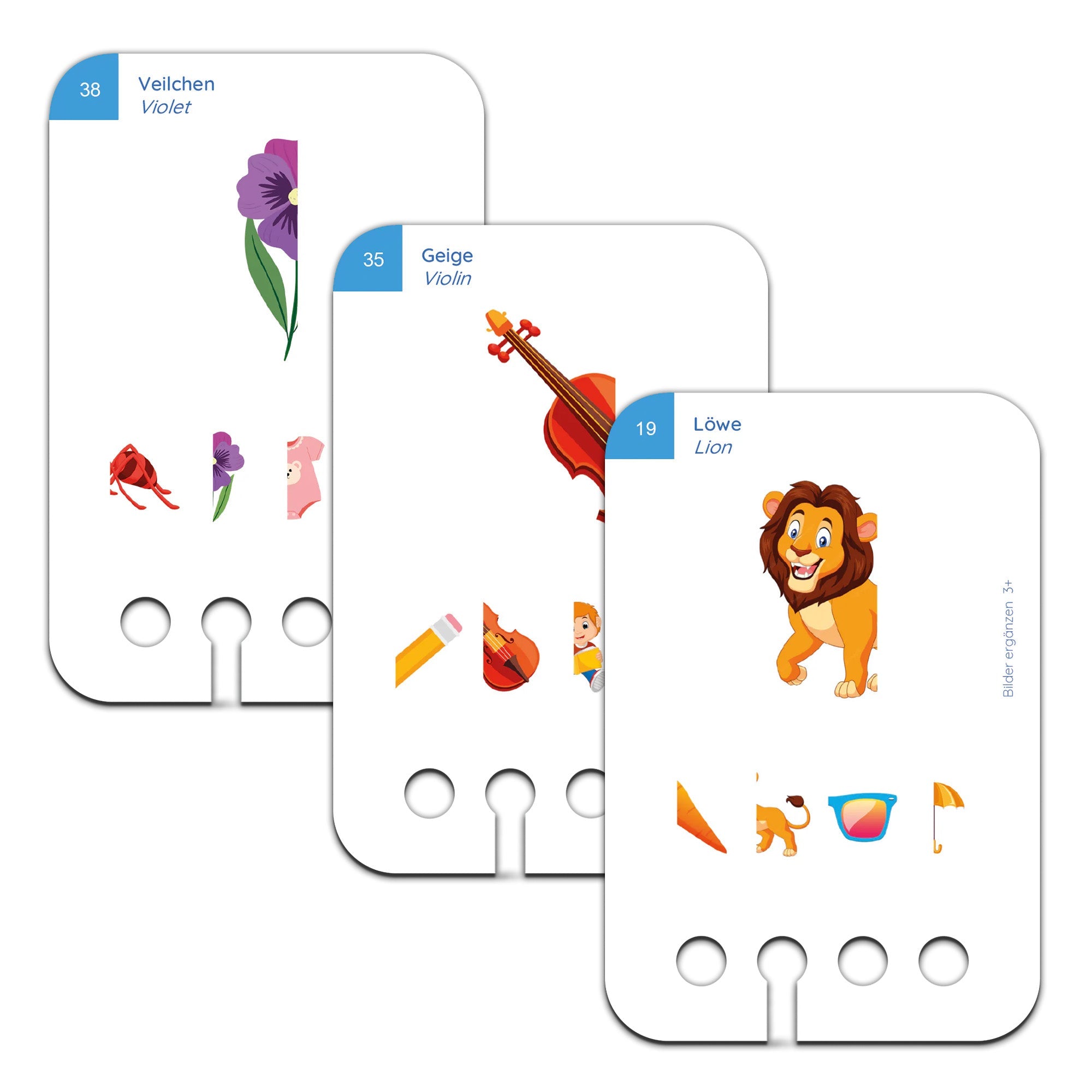 Bilder ergänzen ab 3 Jahre - Übungen für den Lochkasten Lernspielverlag - malmichbunt.de