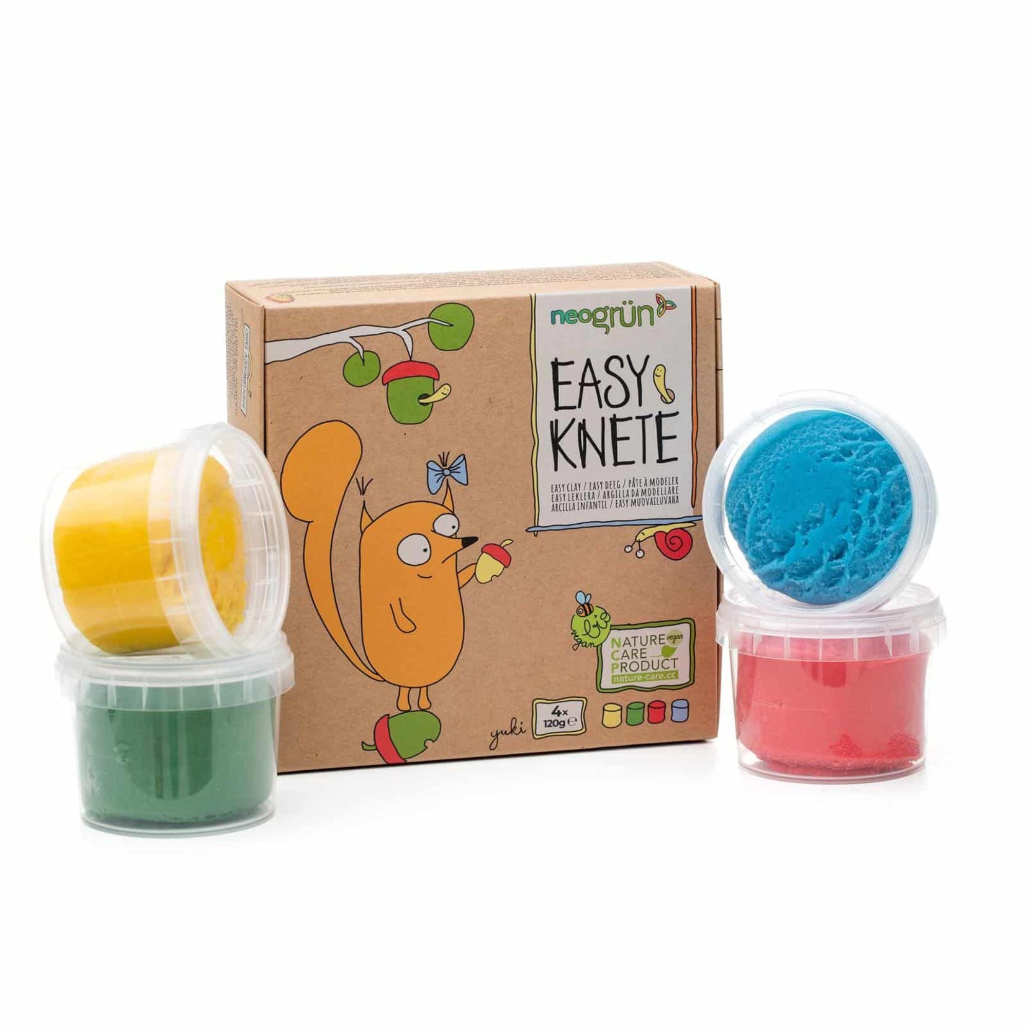 Bio Easy - Knete vegan - 4er Set "Yuki" neoGRÜN - malmichbunt.de