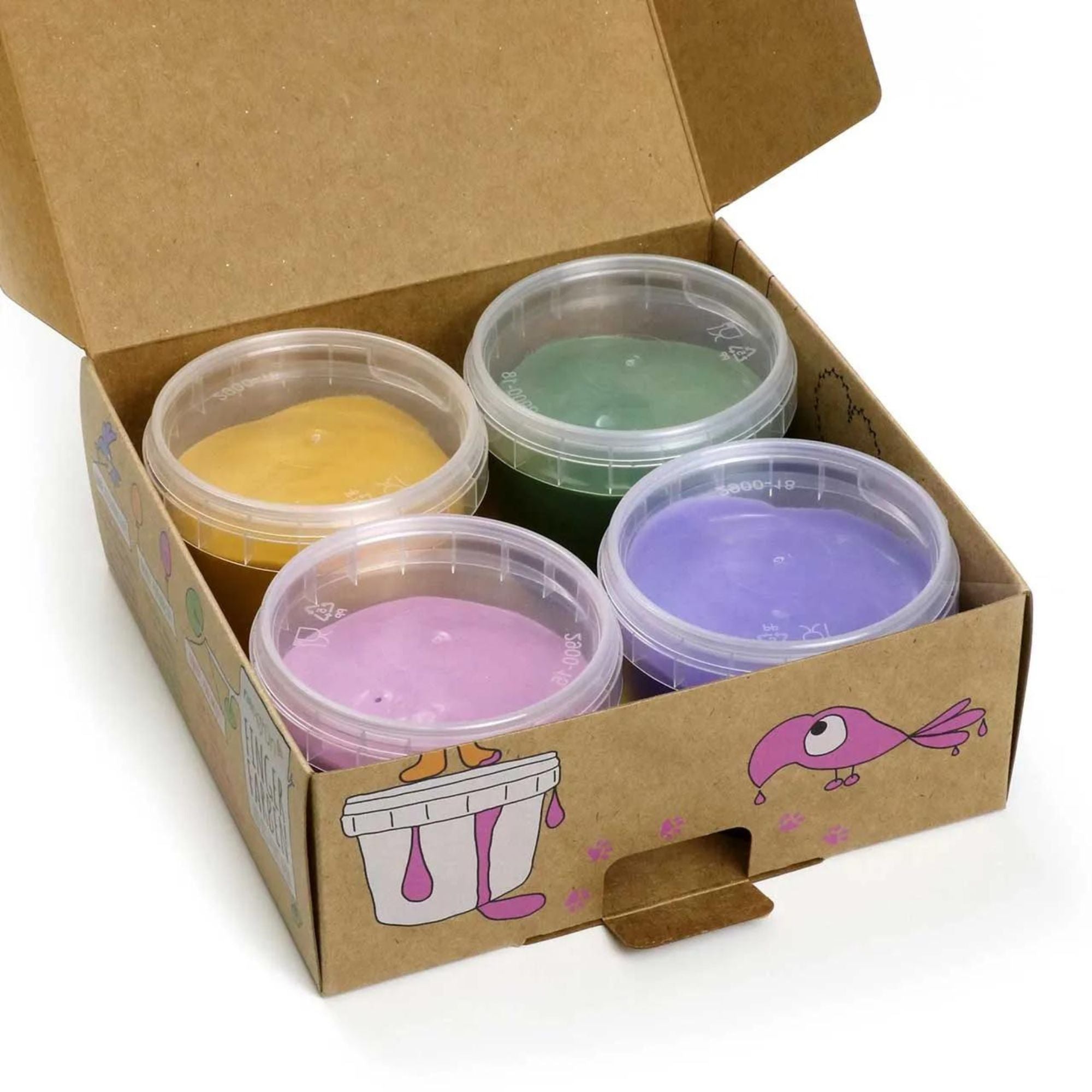 Bio Fingerfarben 4er Set "Luka" neoGRÜN - malmichbunt.de