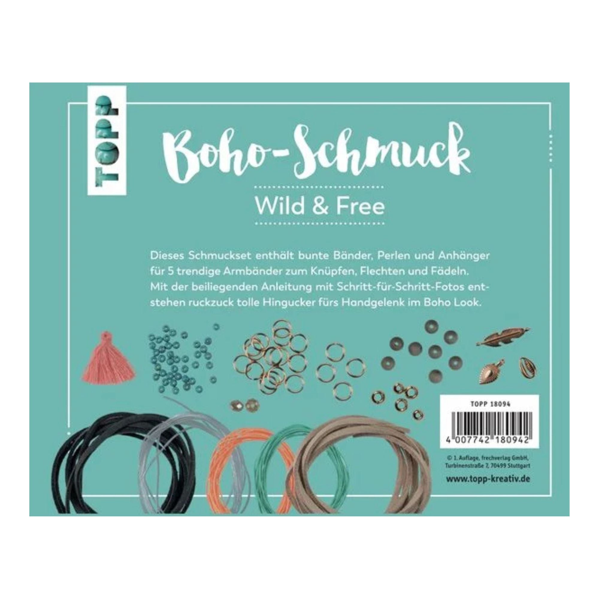 Boho - Schmuckset Wild & Free (Türkis/ Lachs) TOPP Verlag - malmichbunt.de