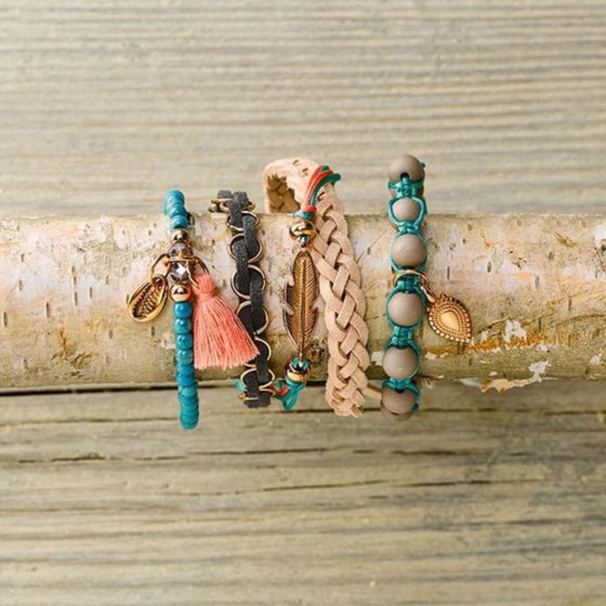 Boho - Schmuckset Wild & Free (Türkis/ Lachs) TOPP Verlag - malmichbunt.de