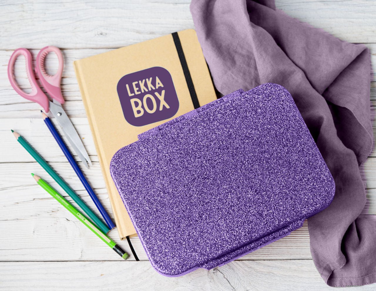 Brotdose Lekkabox Glamour Glitzer Purple Lekkabox - malmichbunt.de
