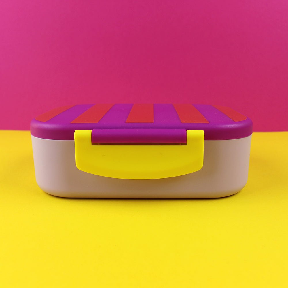 Brotdose/Lunchbox ,- violett/rot-flieder im Geschenkkarton Ava & Yves - malmichbunt.de
