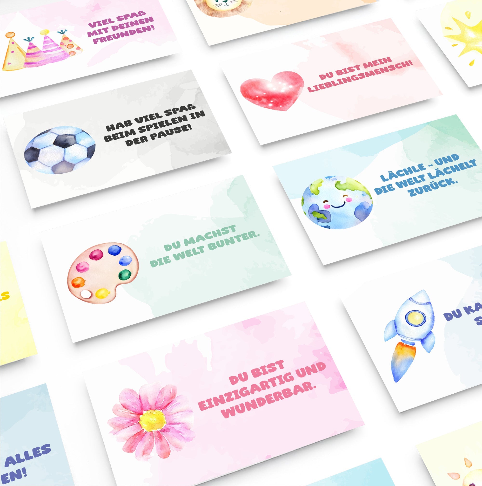 Brotdosenkarten für Kinder - Aquarell Jeka - malmichbunt.de