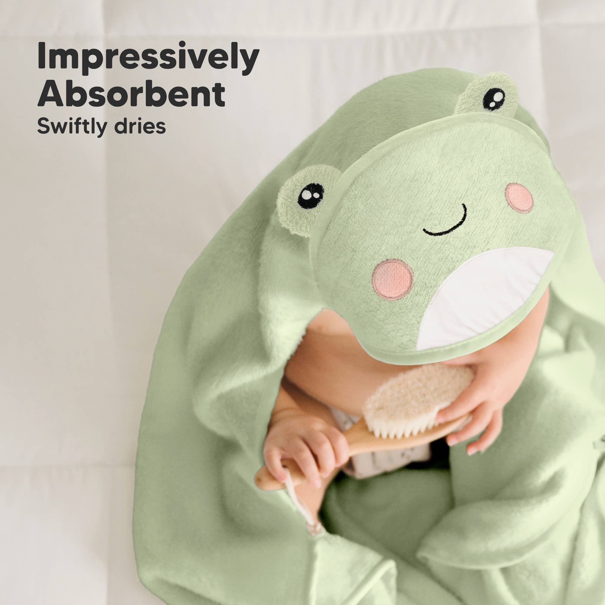 KeaBabies Kuschel-Baby Kapuzenhandtuch: Frosch