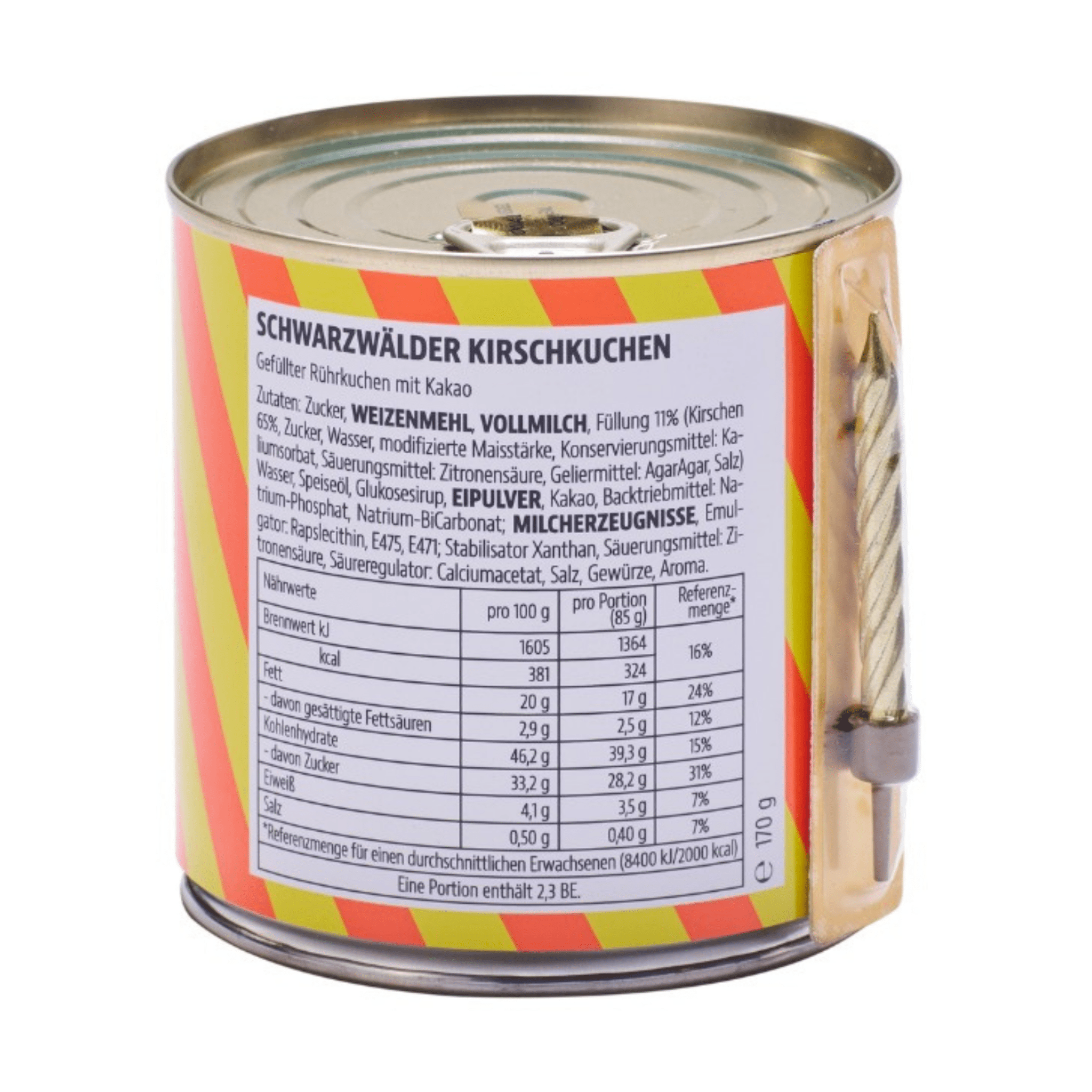 Cancake Friede Freude Feierlaune, Neon - Orange/Gelb, Geschmack Schwarzwälder Kirschkuchen Wondercandle - malmichbunt.de