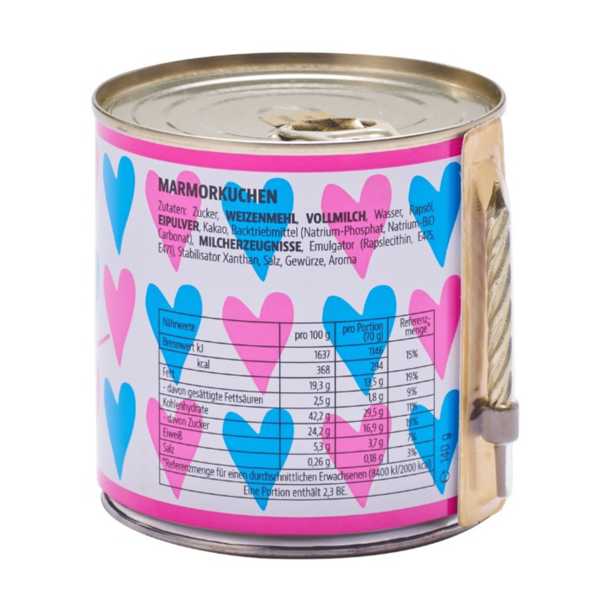 Cancake Love, Neon - Pink/Blau, Geschmack Marmorkuchen Wondercandle - malmichbunt.de