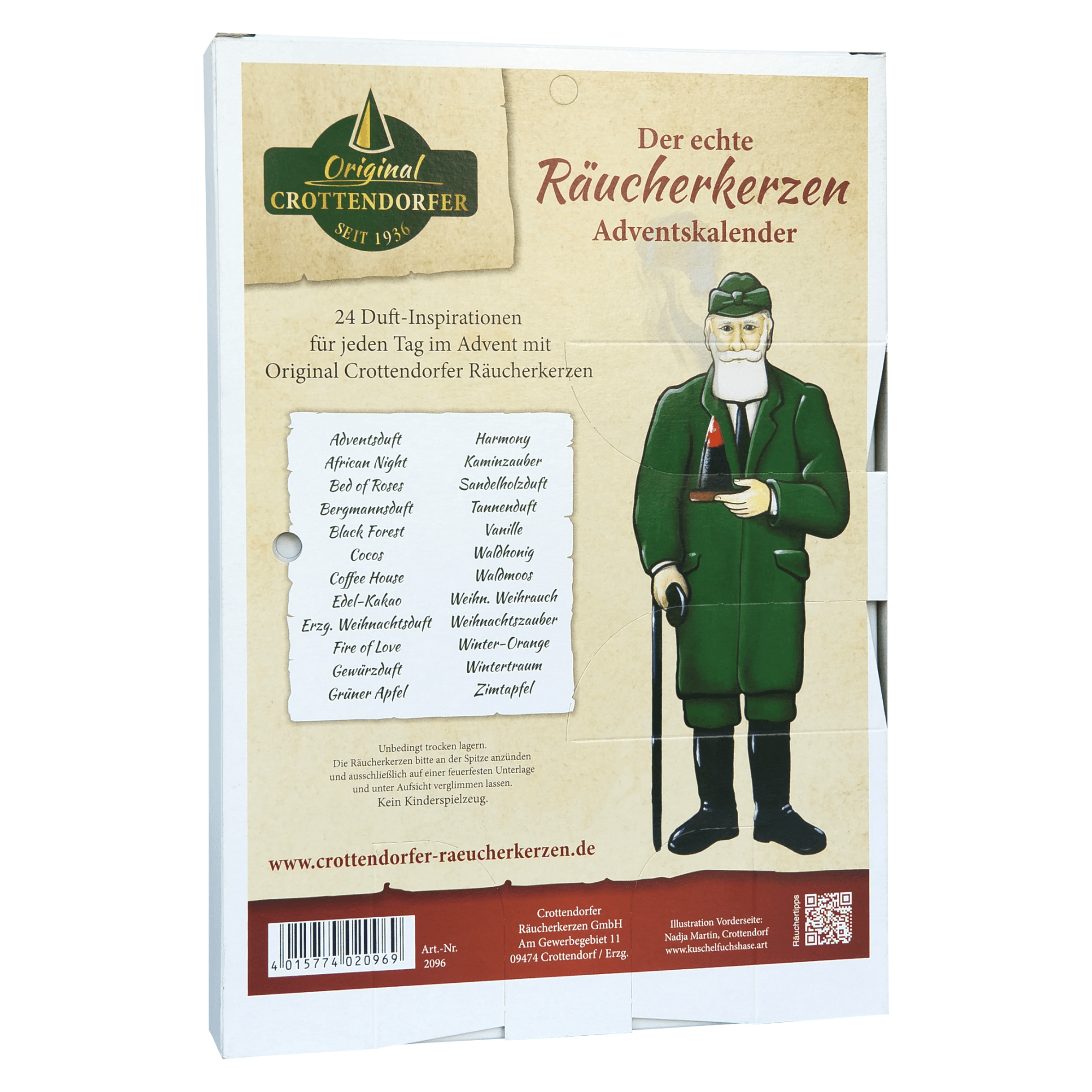 Crottendorfer der echte Räucherkerzen Adventskalender Hochformat Original Crottendorfer - malmichbunt.de
