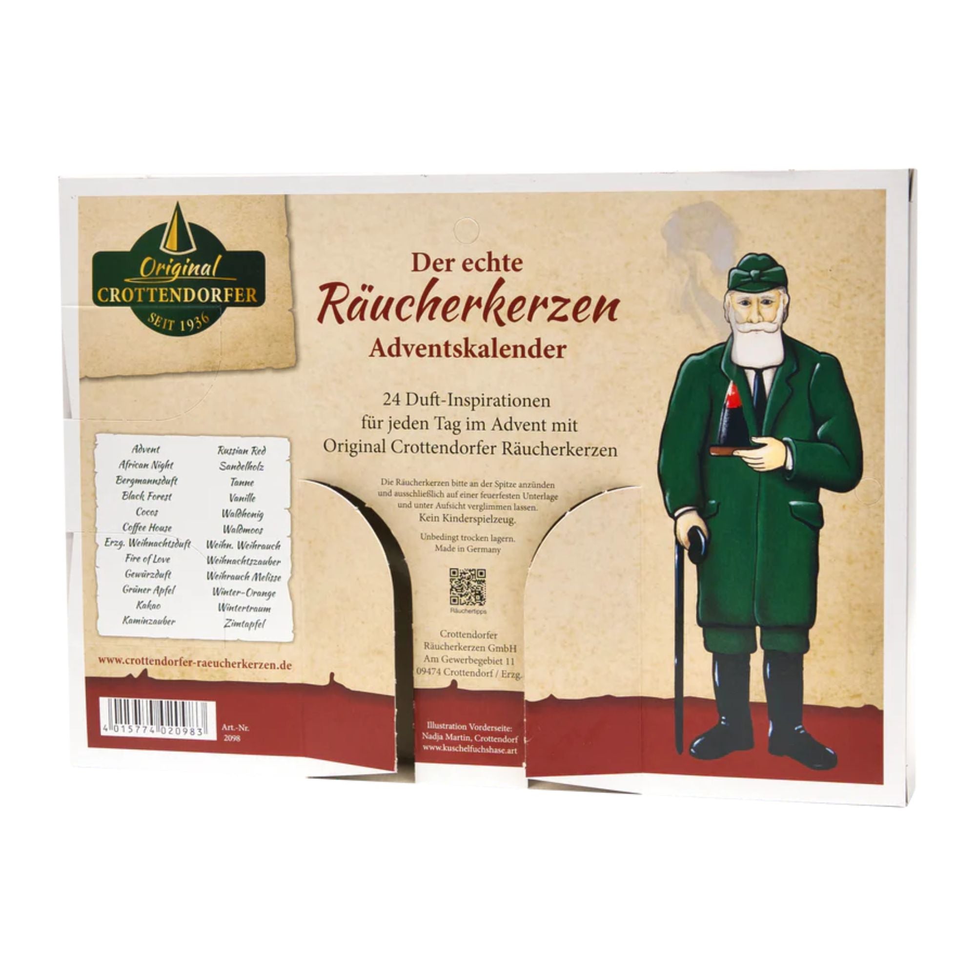 Crottendorfer Räucherkerzen Adventskalender 2024 Original Crottendorfer - malmichbunt.de
