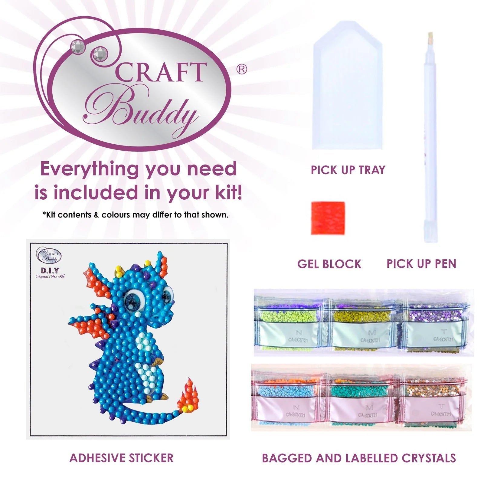 Crystal Art Sticker Kit - Motiv Drache Craft Buddy - malmichbunt.de