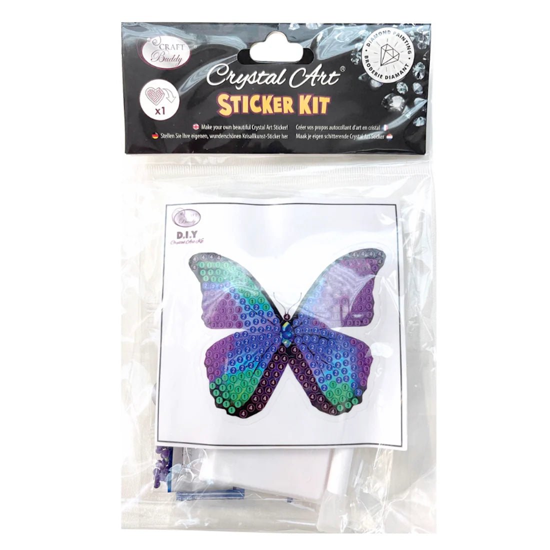 Crystal Art Sticker Kit - Motiv Schmetterling Craft Buddy - malmichbunt.de