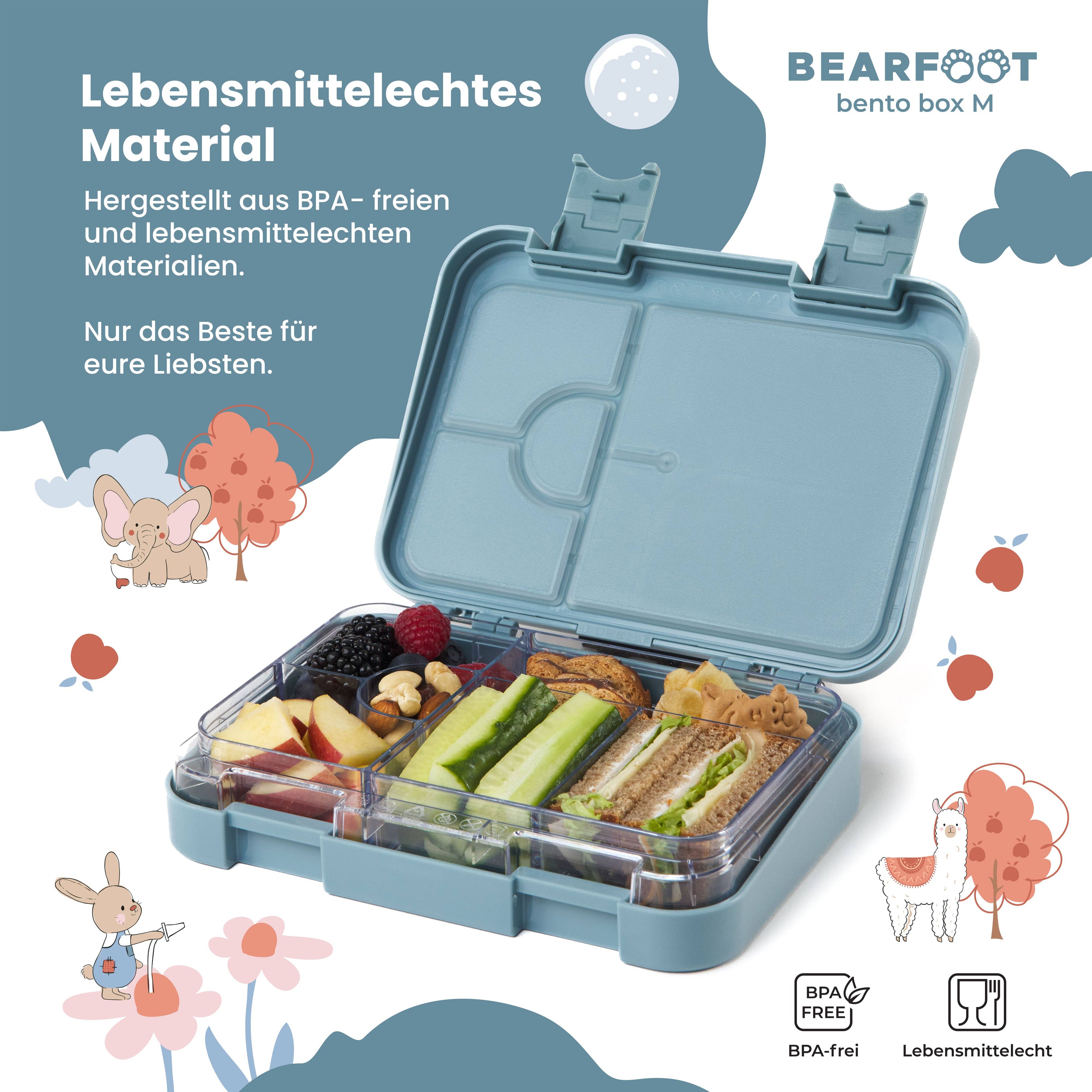 Brotdose Kinder mit Fächern, Lunchbox, Bento box - Bagger