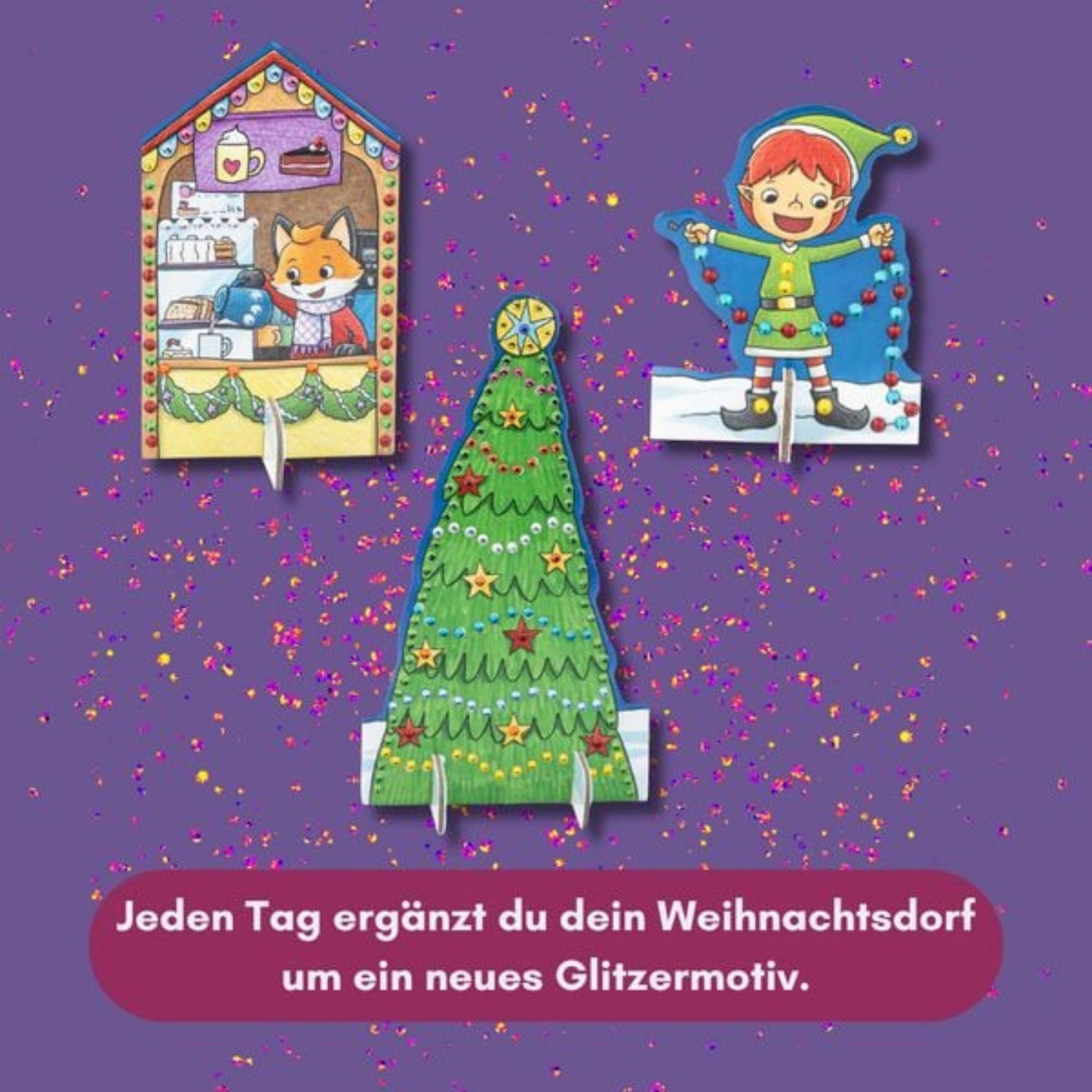 Diamond Painting Adventskalender: Glitzerndes Weihnachtsdorf TOPP Verlag - malmichbunt.de
