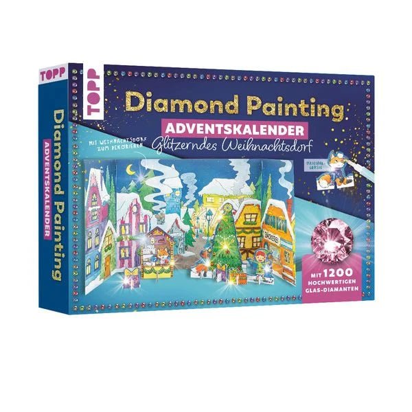 Diamond Painting Adventskalender: Glitzerndes Weihnachtsdorf TOPP Verlag - malmichbunt.de