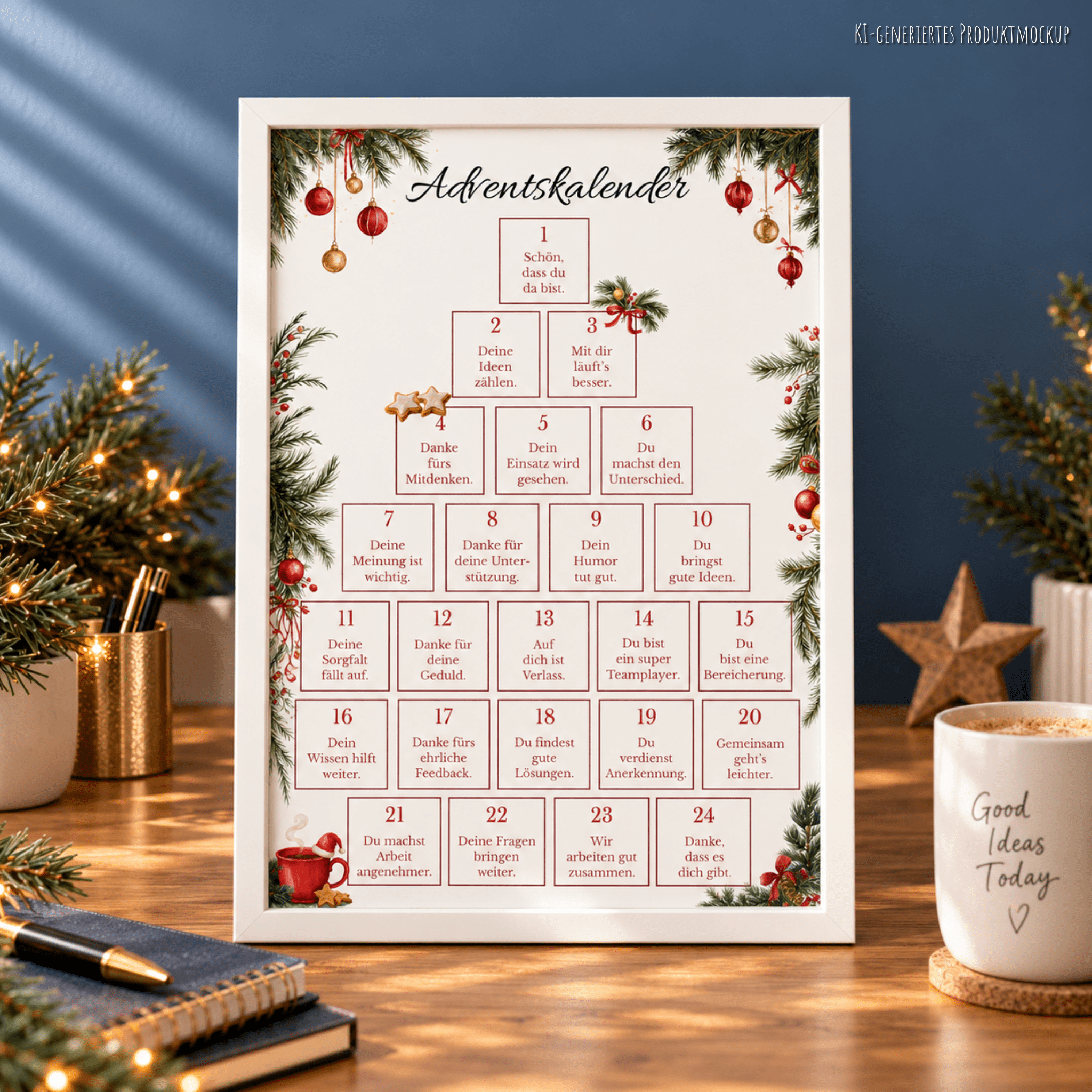 DIY Adventskalender fürs Büro zum Ausdrucken - 3 DIN-A4-Vorlagen Jeka - malmichbunt.de