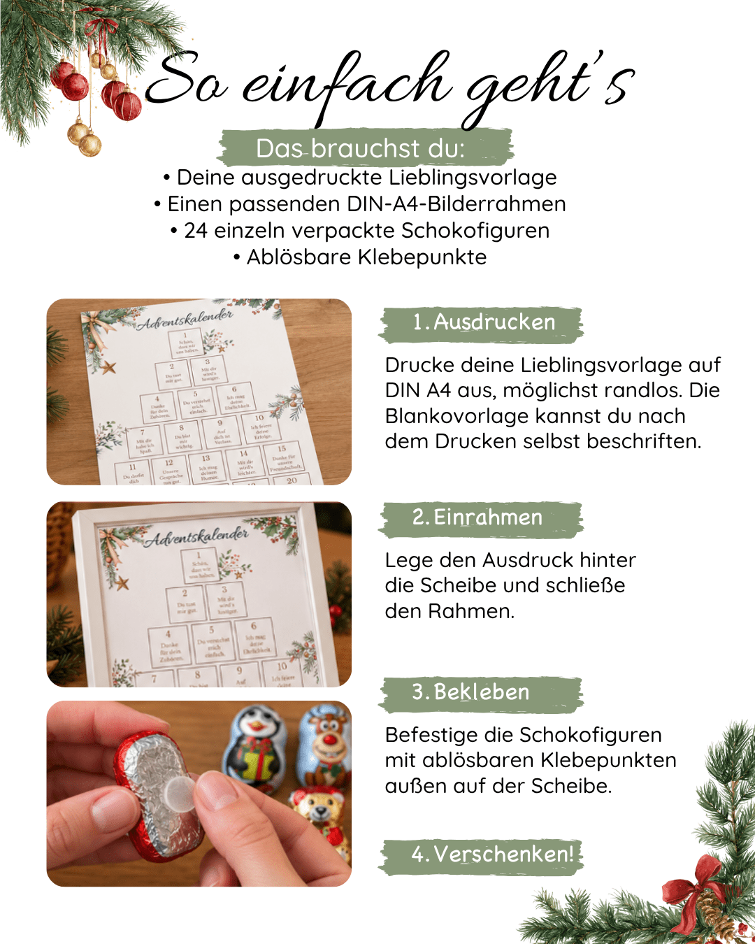 DIY Adventskalender fürs Büro zum Ausdrucken - 3 DIN-A4-Vorlagen Jeka - malmichbunt.de