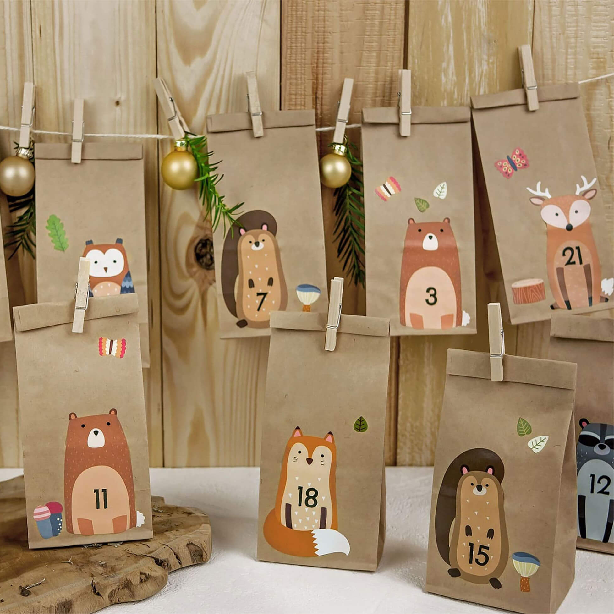 DIY Adventskalender zum Befüllen - Waldtiere malmichbunt.de - malmichbunt.de