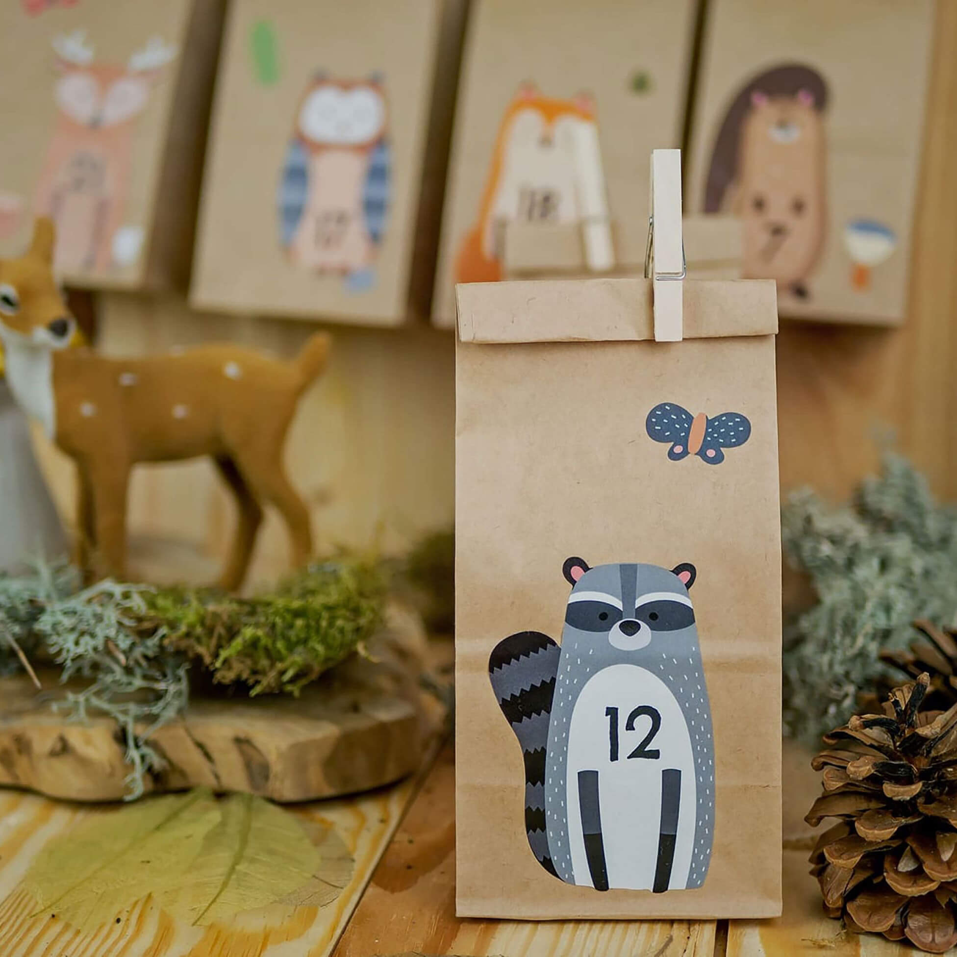 DIY Adventskalender zum Befüllen - Waldtiere malmichbunt.de - malmichbunt.de