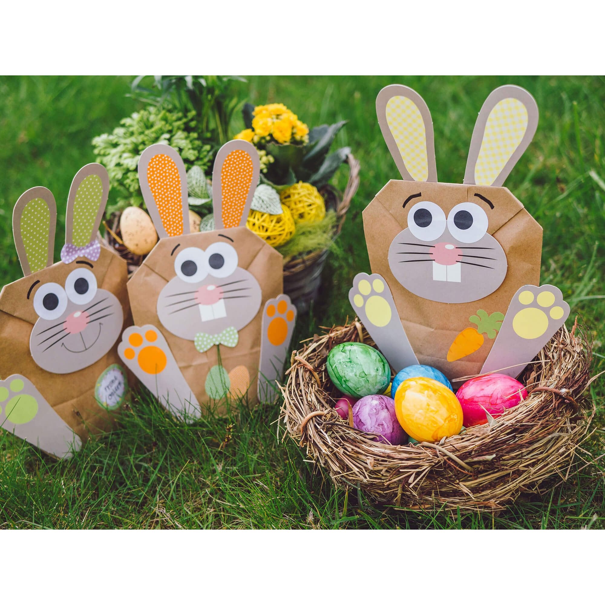 DIY Osterhasen zum Basteln Papierdrachen - malmichbunt.de