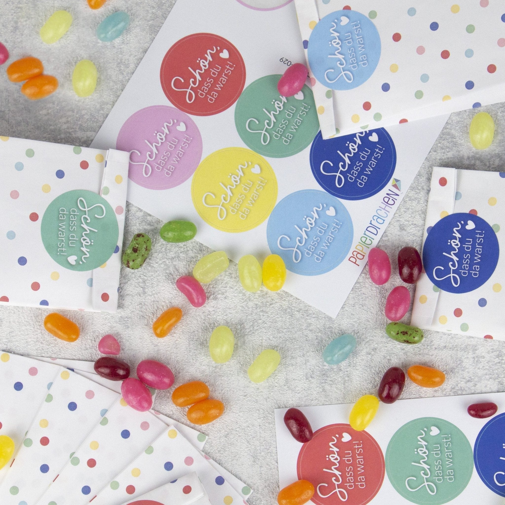 DIY Set Bunte Konfetti Geburtstagstüten Papierdrachen - malmichbunt.de