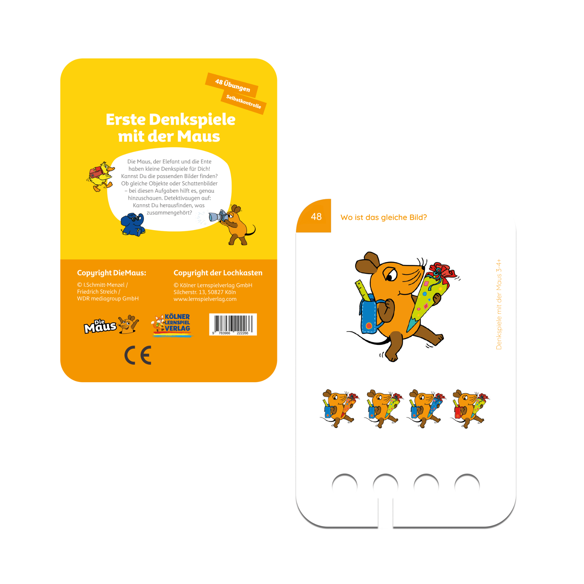Erste Denkspiele mit der Maus 3 - 4+ - Übungen für den Lochkasten Lernspielverlag - malmichbunt.de