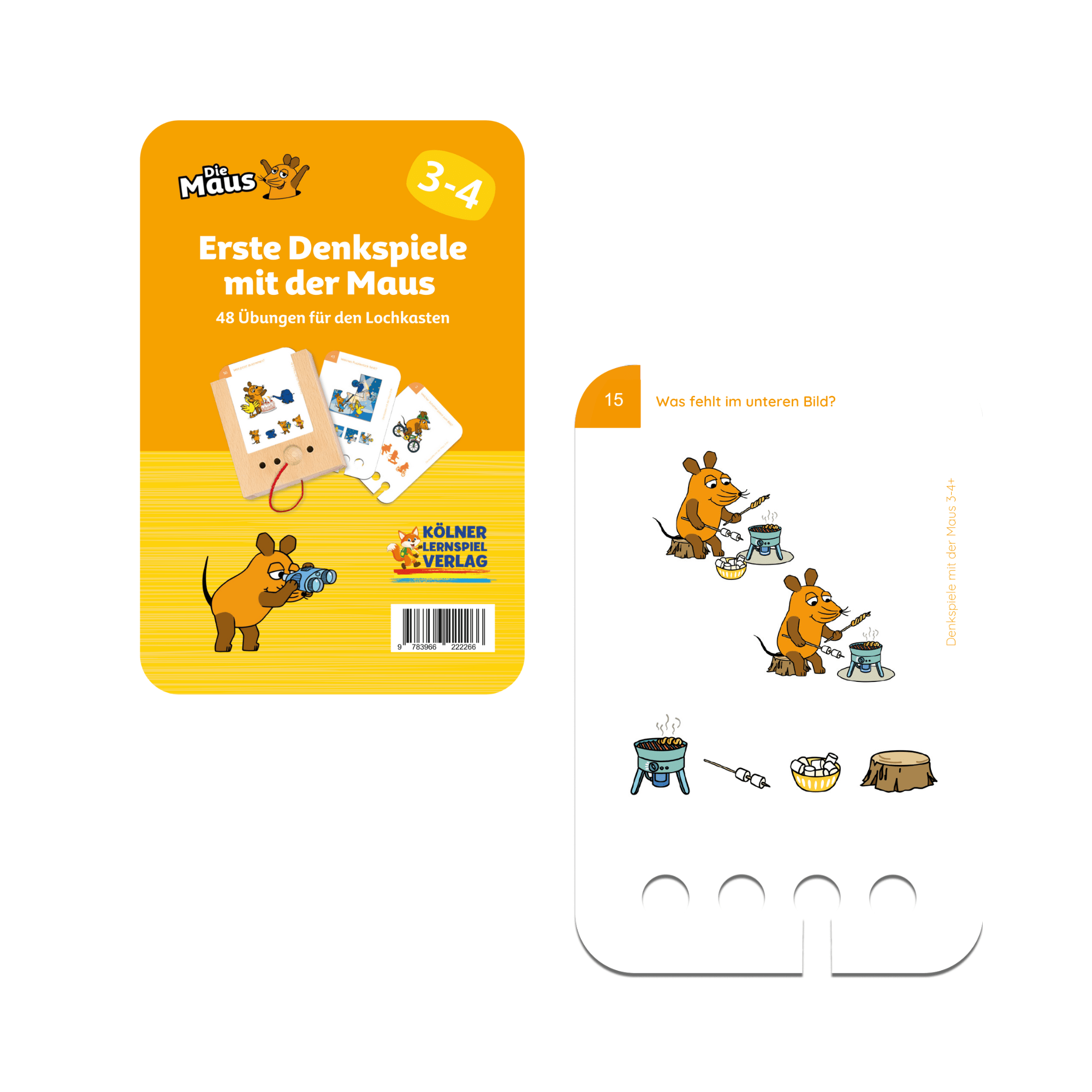 Erste Denkspiele mit der Maus 3 - 4+ - Übungen für den Lochkasten Lernspielverlag - malmichbunt.de