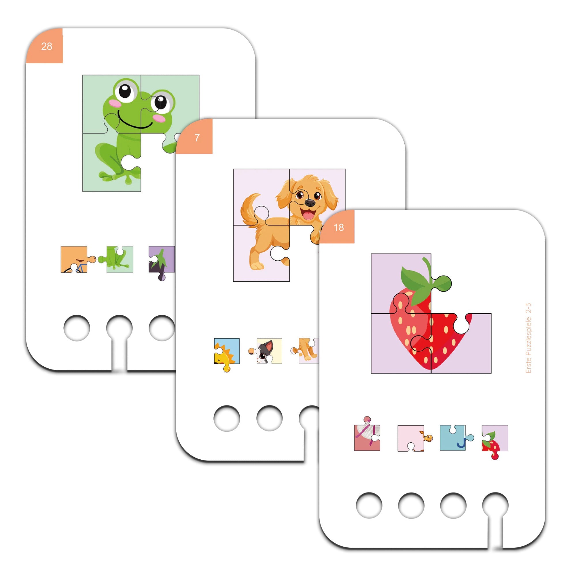 Erste Puzzlespiele 2 - 3 Jahre - Übungen für den Lochkasten Lernspielverlag - malmichbunt.de