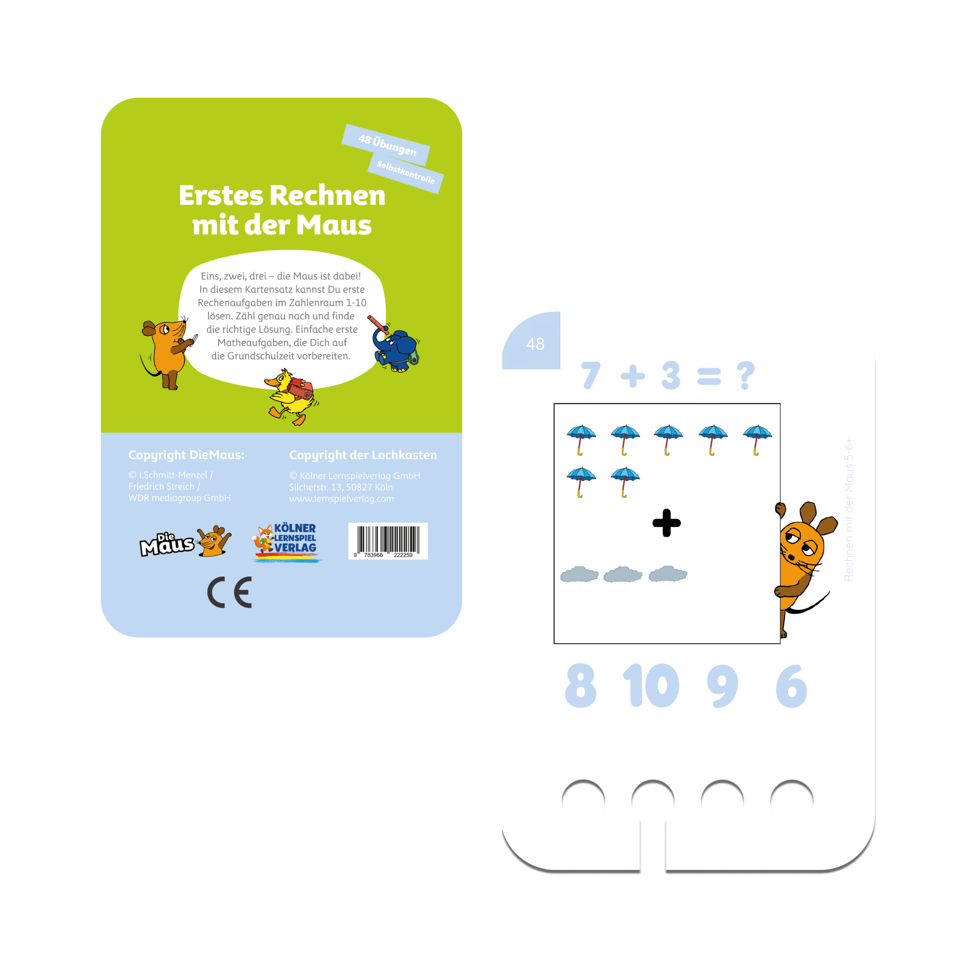 Erstes Rechnen mit der Maus 5 - 6+ - Übungen für den Lochkasten Lernspielverlag - malmichbunt.de