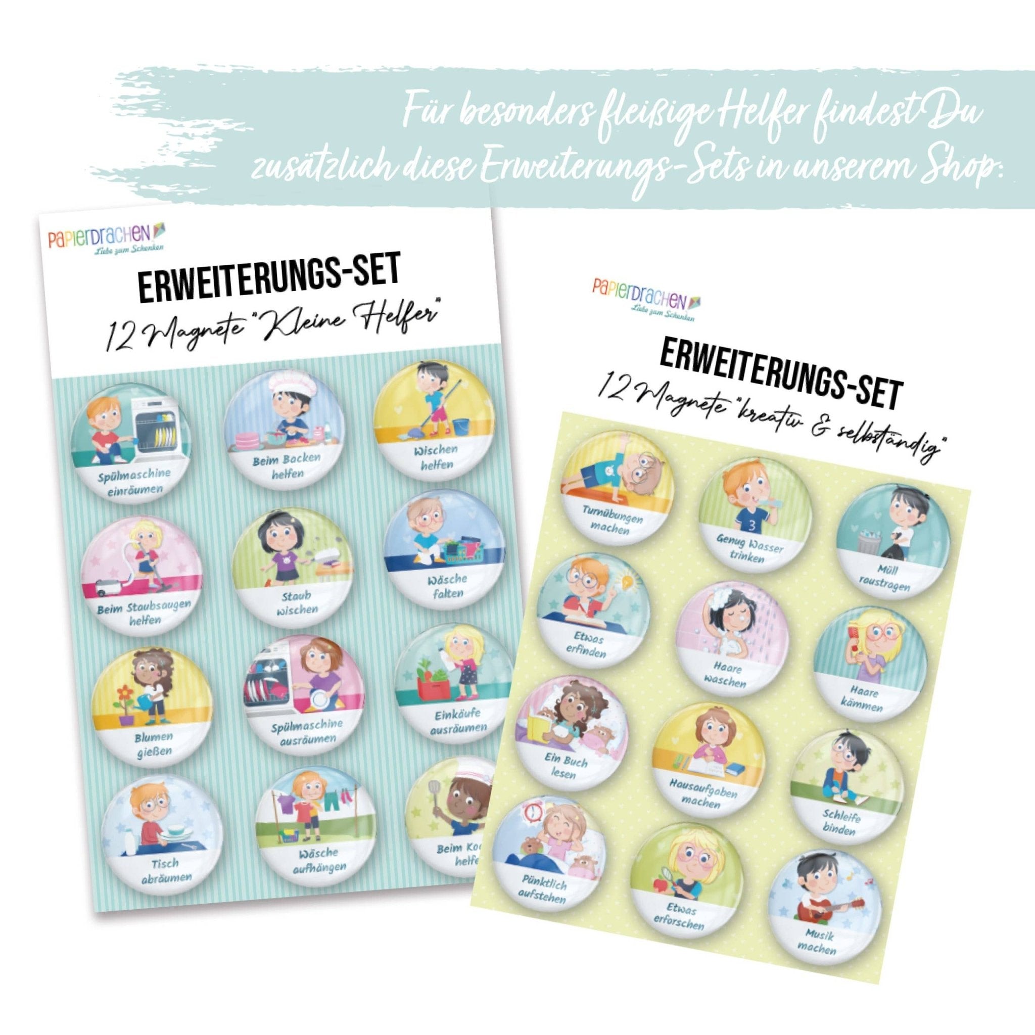 Erweiterungs - Set für Magnettafel "Fair und höflich" Papierdrachen - malmichbunt.de